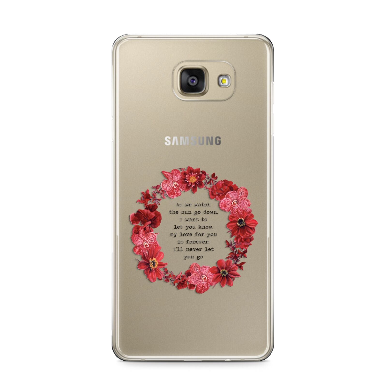 Valentine Wreath Quote Samsung Galaxy A9 2016 Case on gold phone