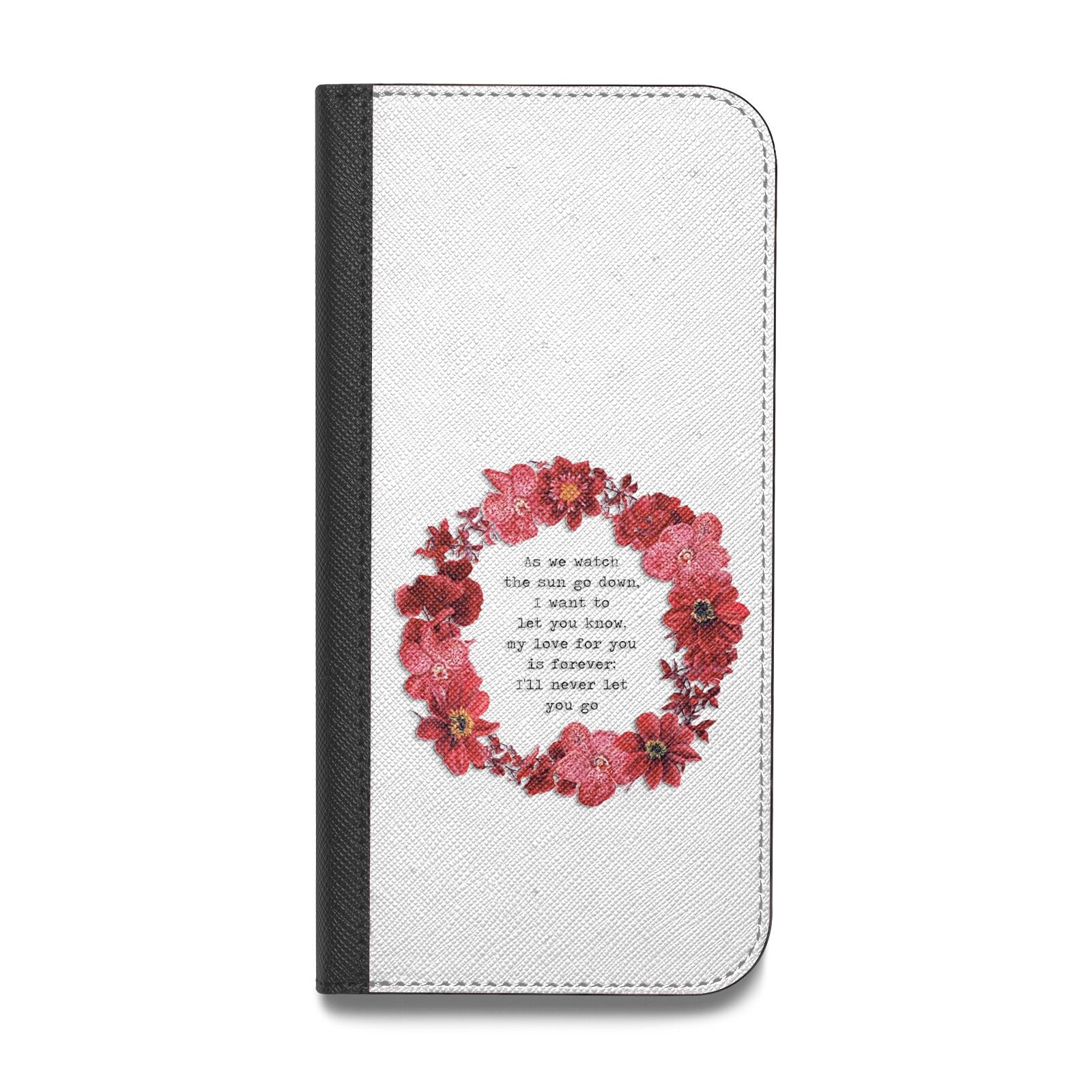 Valentine Wreath Quote Vegan Leather Flip Samsung Case