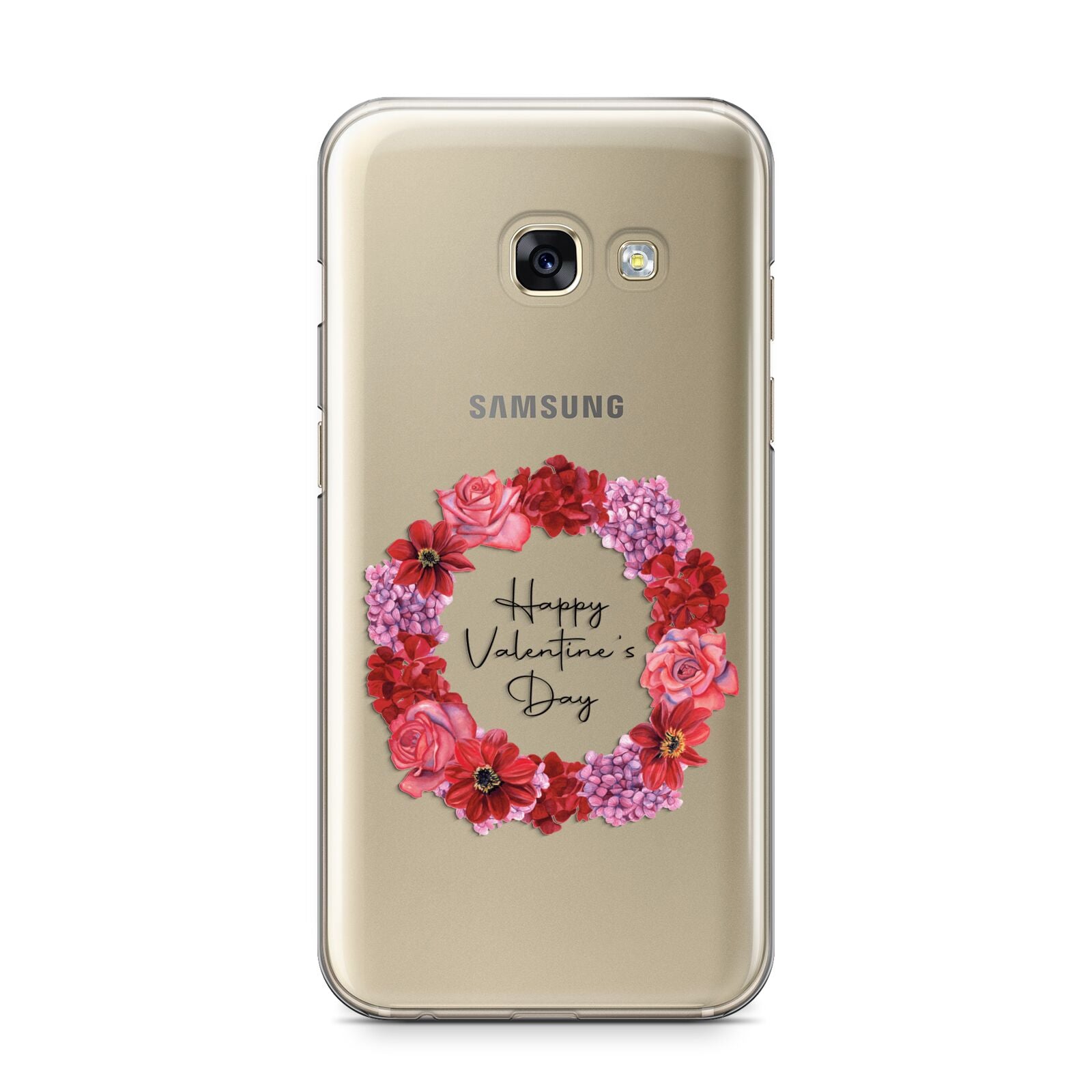 Valentine Wreath Samsung Galaxy A3 2017 Case on gold phone