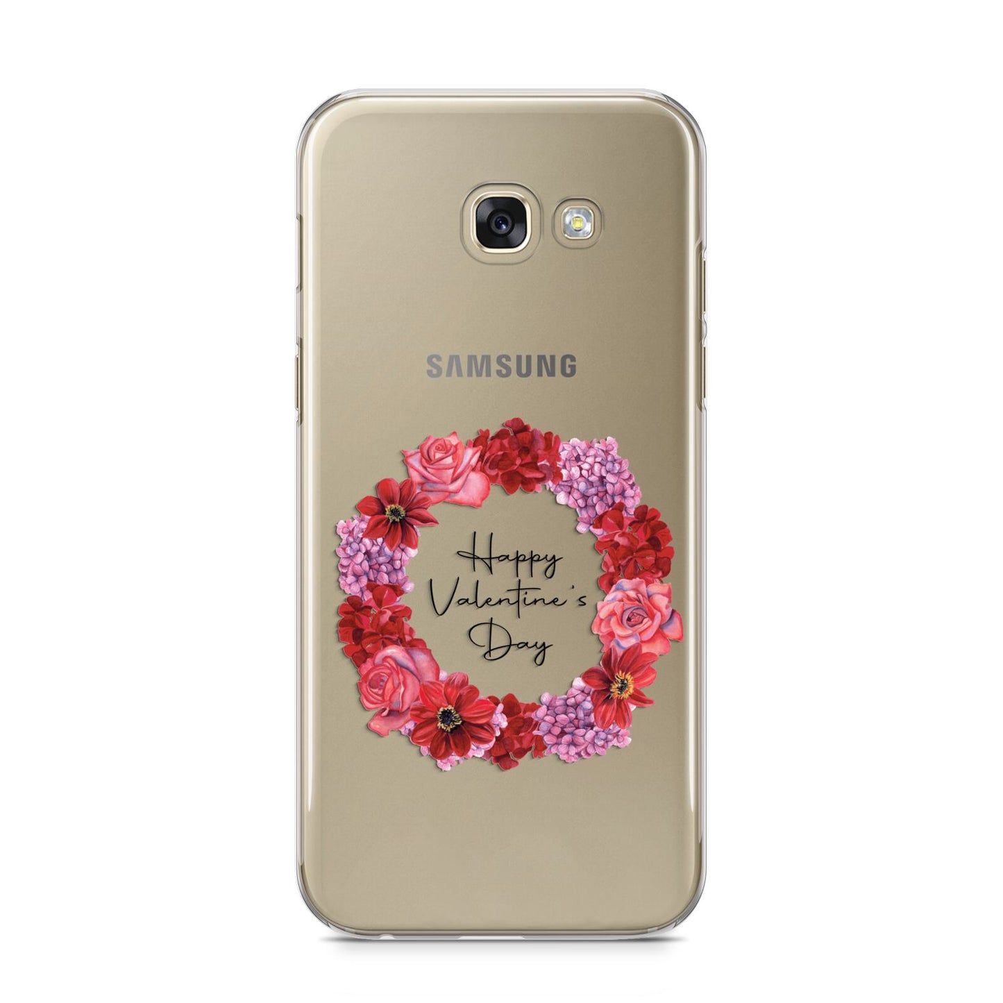 Valentine Wreath Samsung Galaxy A5 2017 Case on gold phone