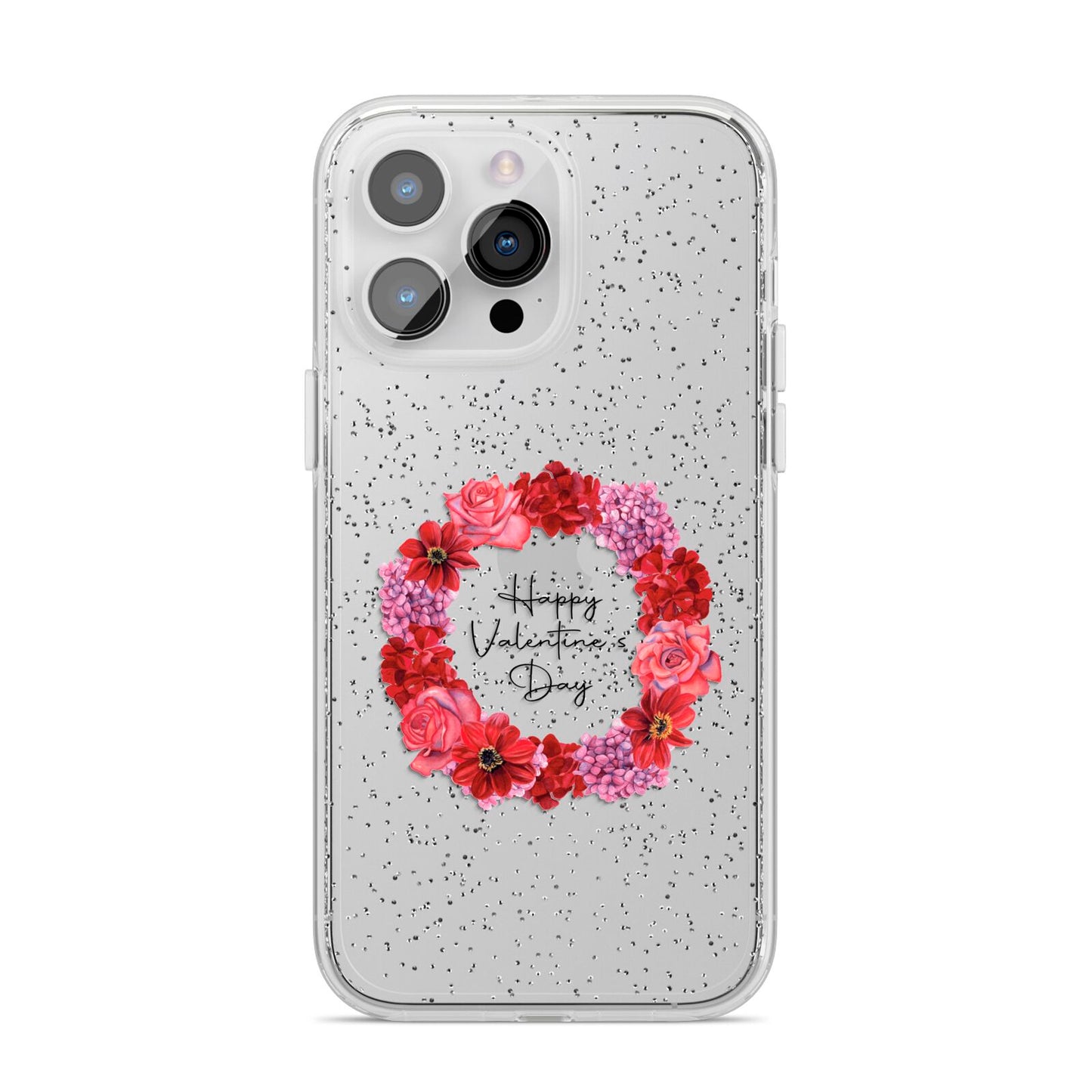 Valentine Wreath iPhone 14 Pro Max Glitter Tough Case Silver