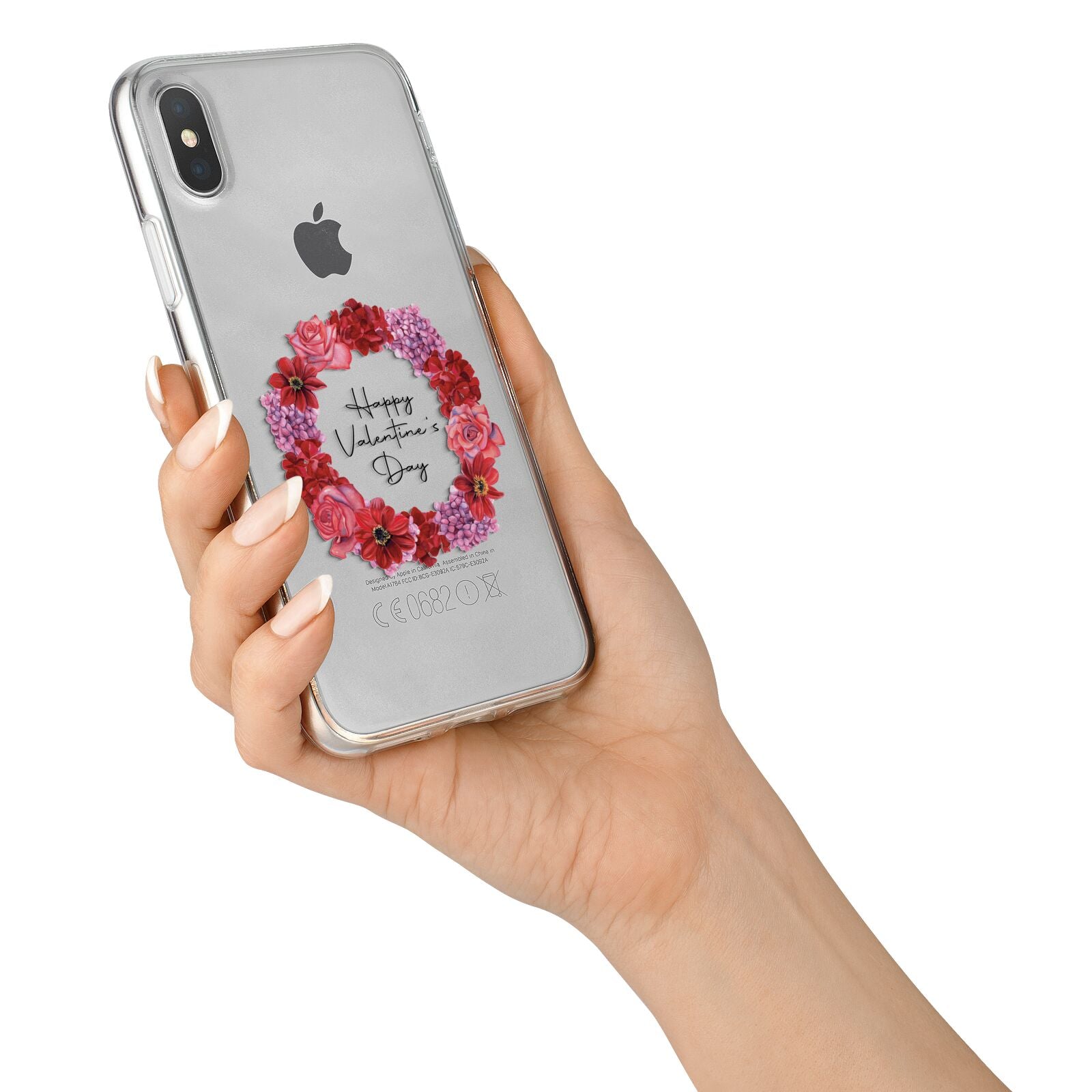 Valentine Wreath iPhone X Bumper Case on Silver iPhone Alternative Image 2