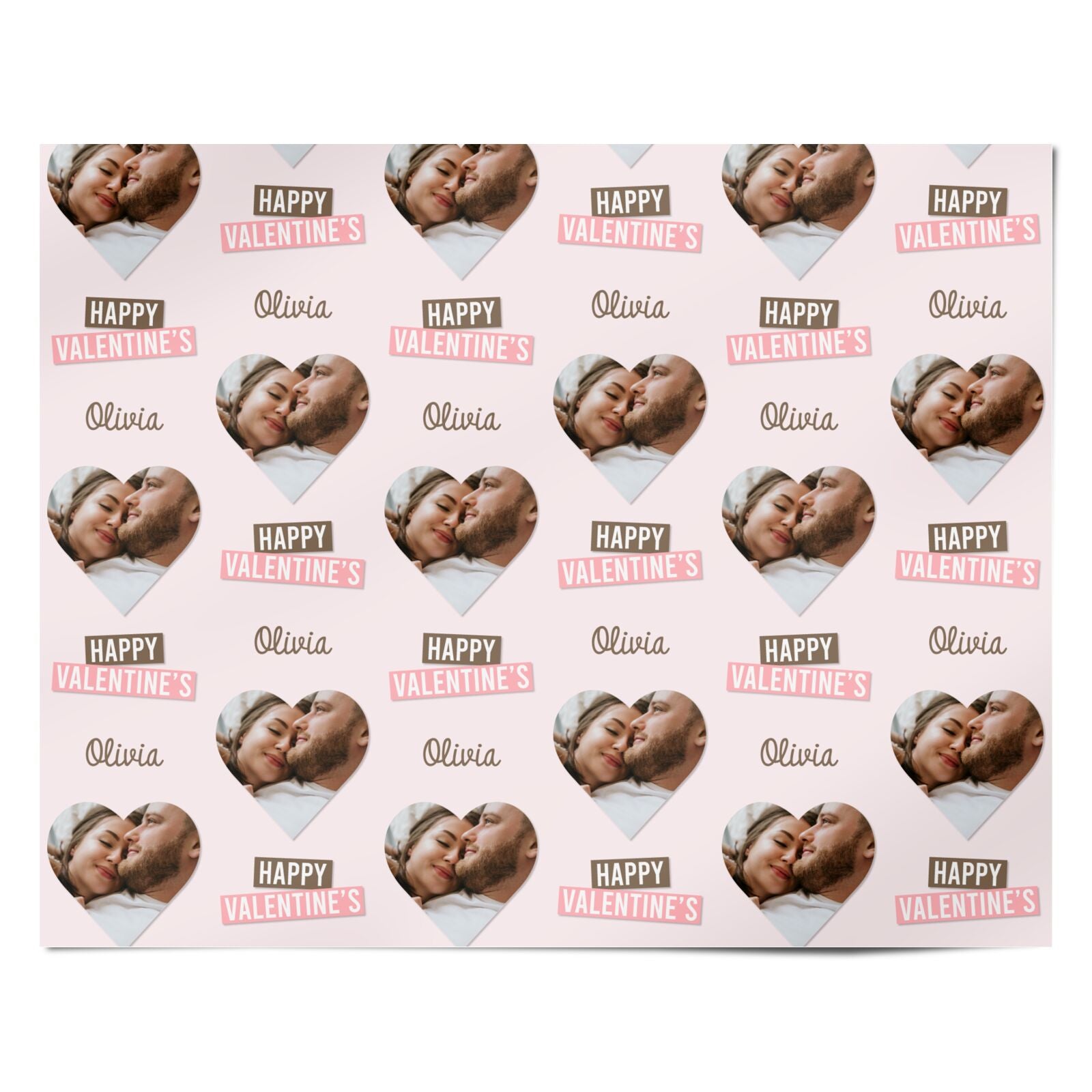 Valentine s Loving Life Photo with Name Personalised Wrapping Paper Alternative