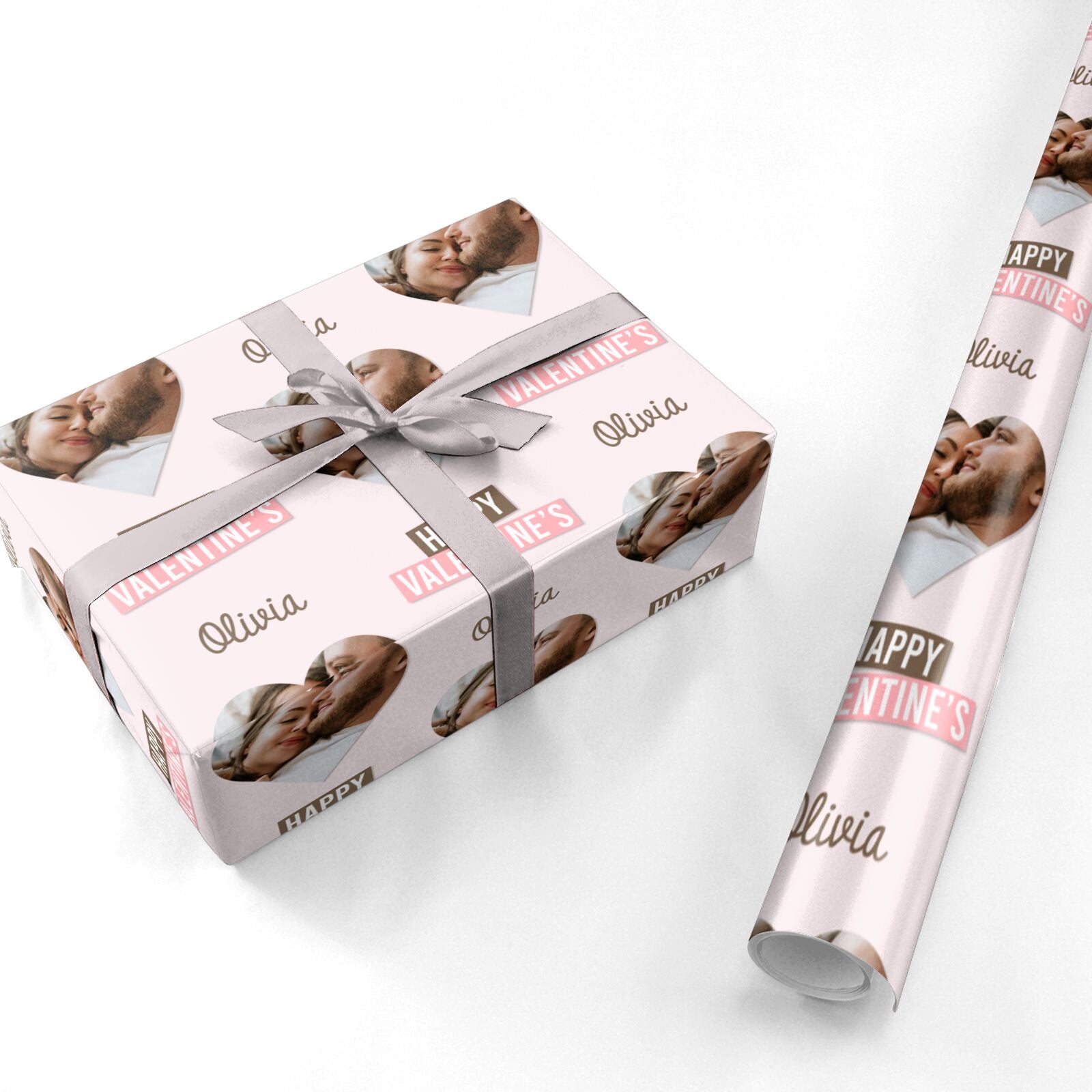 Valentine s Loving Life Photo with Name Personalised Wrapping Paper