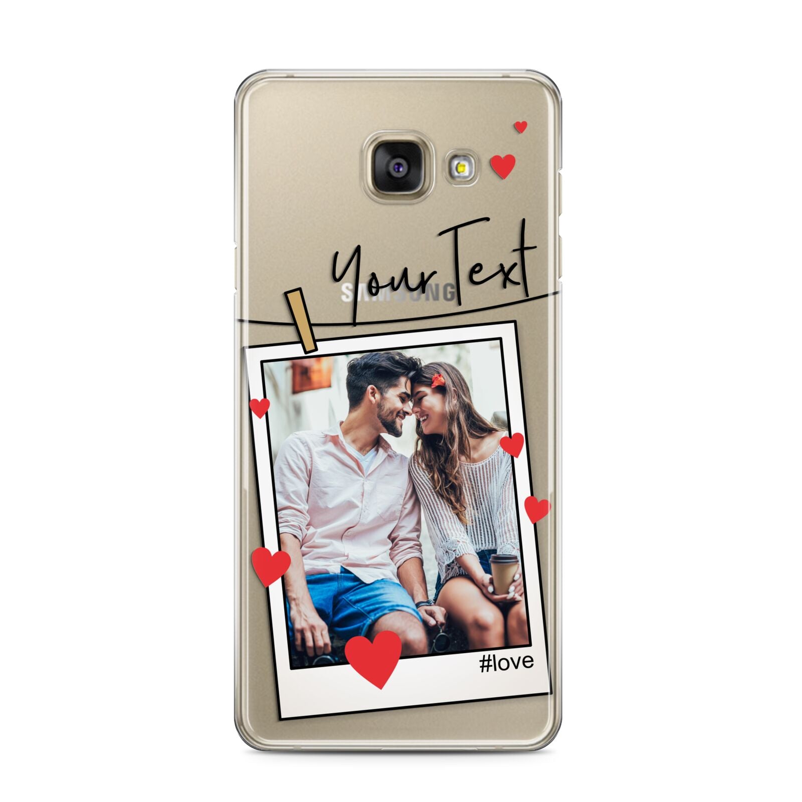 Valentine s Photo Samsung Galaxy A3 2016 Case on gold phone