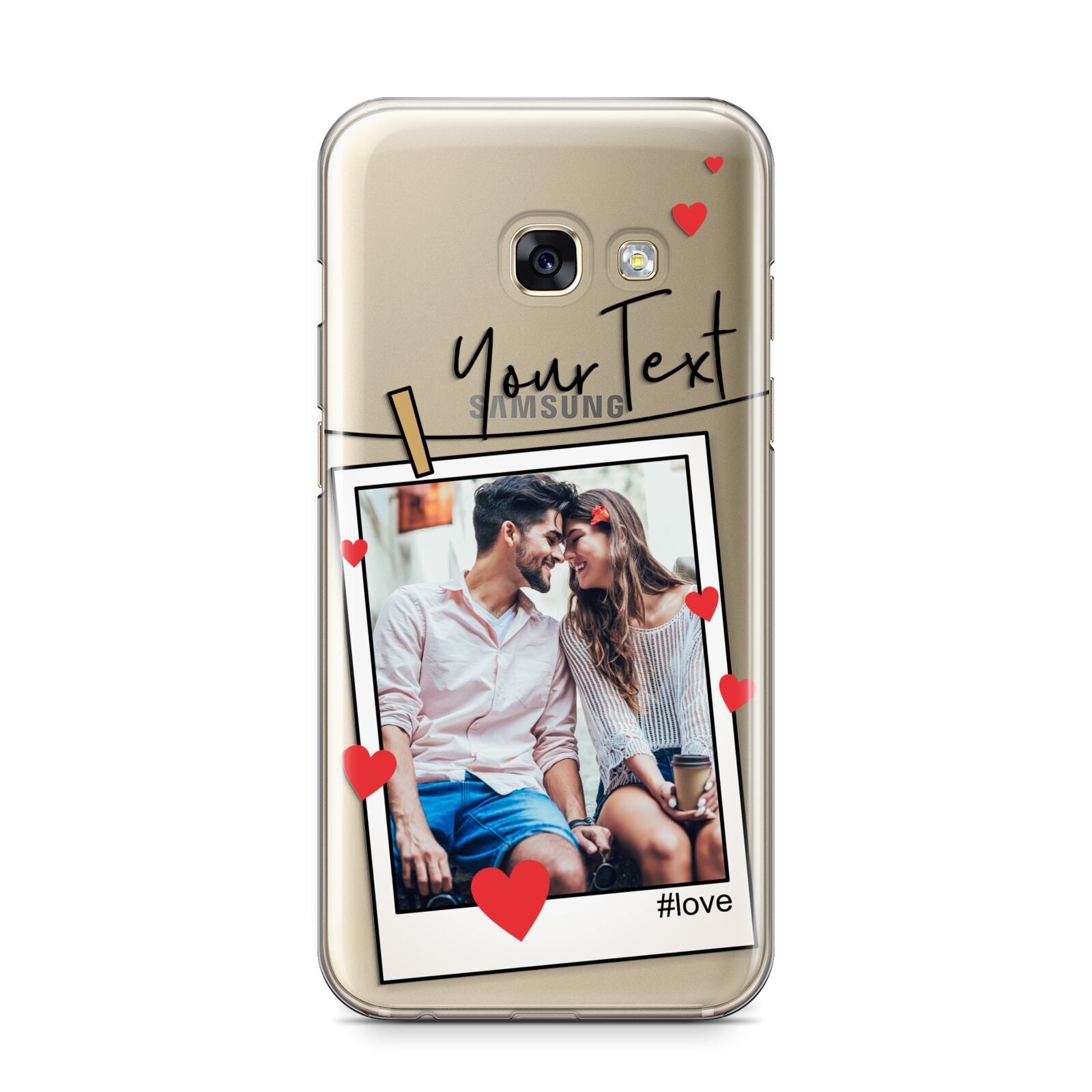 Valentine s Photo Samsung Galaxy A3 2017 Case on gold phone