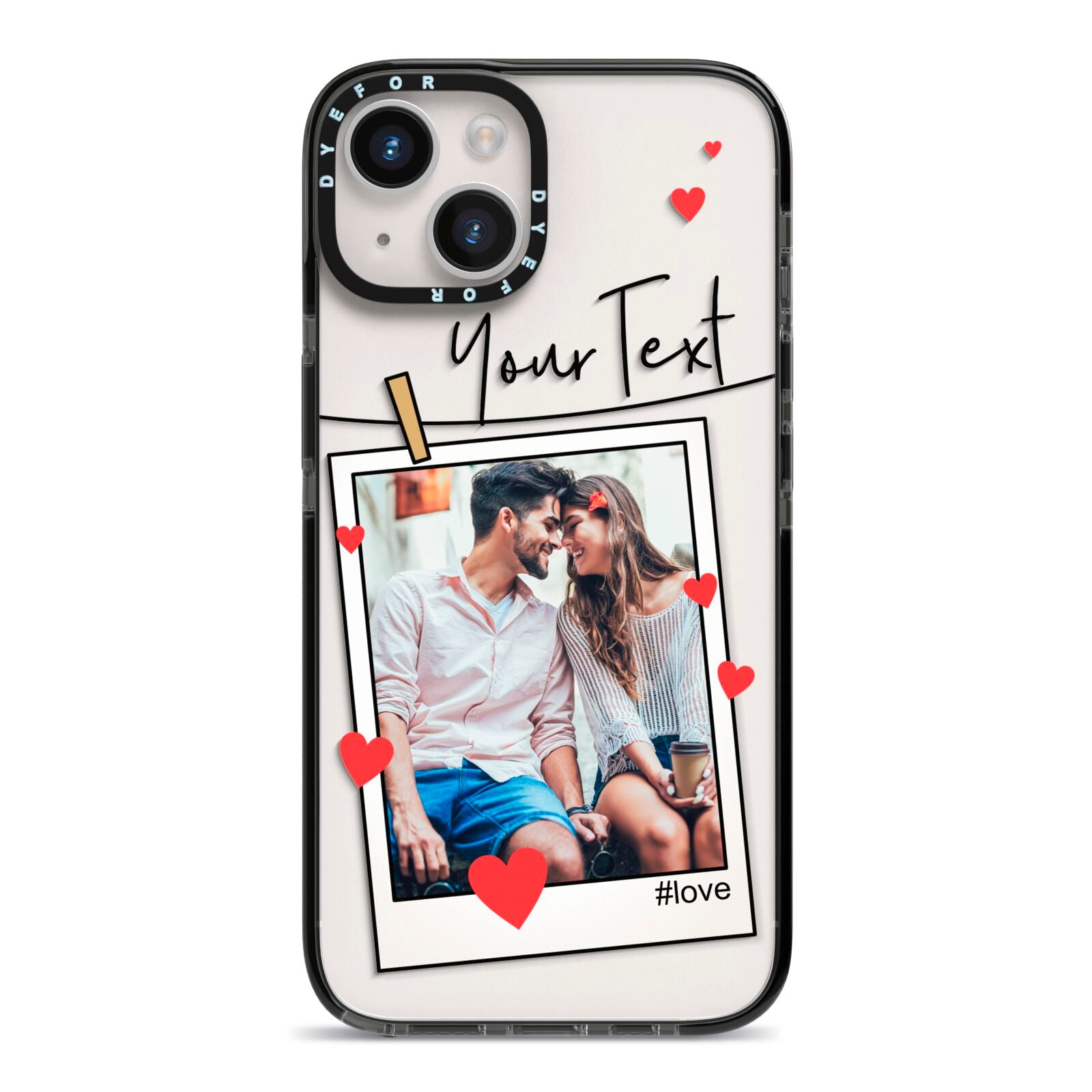 Valentine s Photo iPhone 14 Black Impact Case on Silver phone