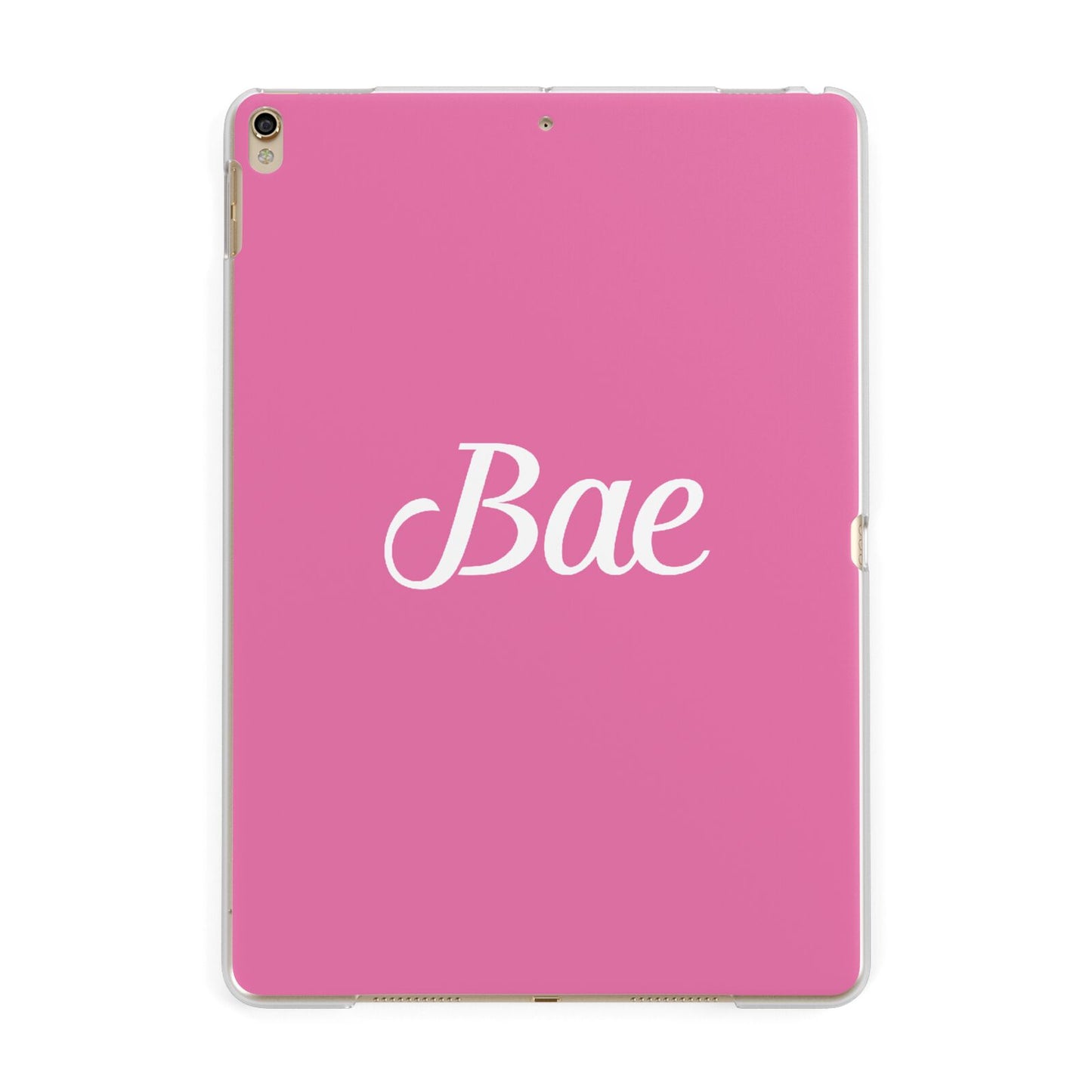 Valentines Bae Text Pink Apple iPad Gold Case