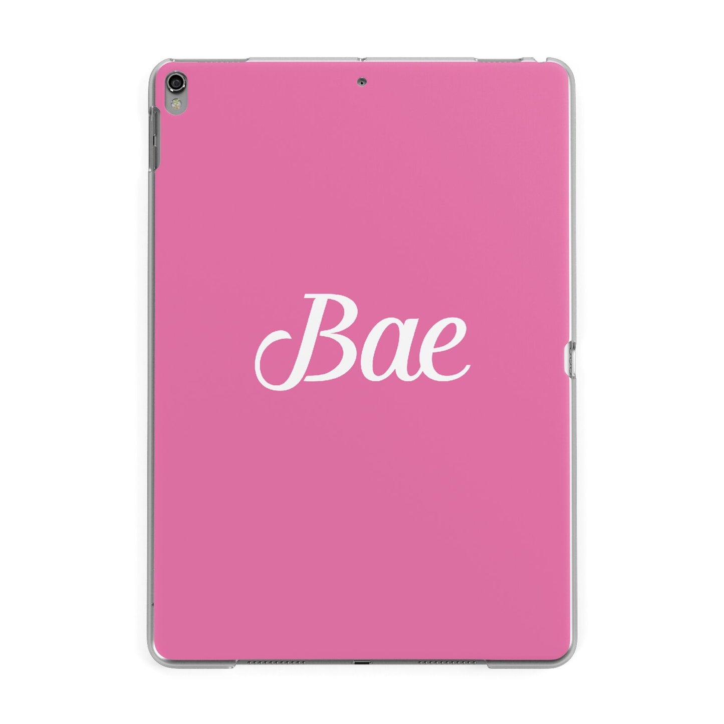 Valentines Bae Text Pink Apple iPad Grey Case