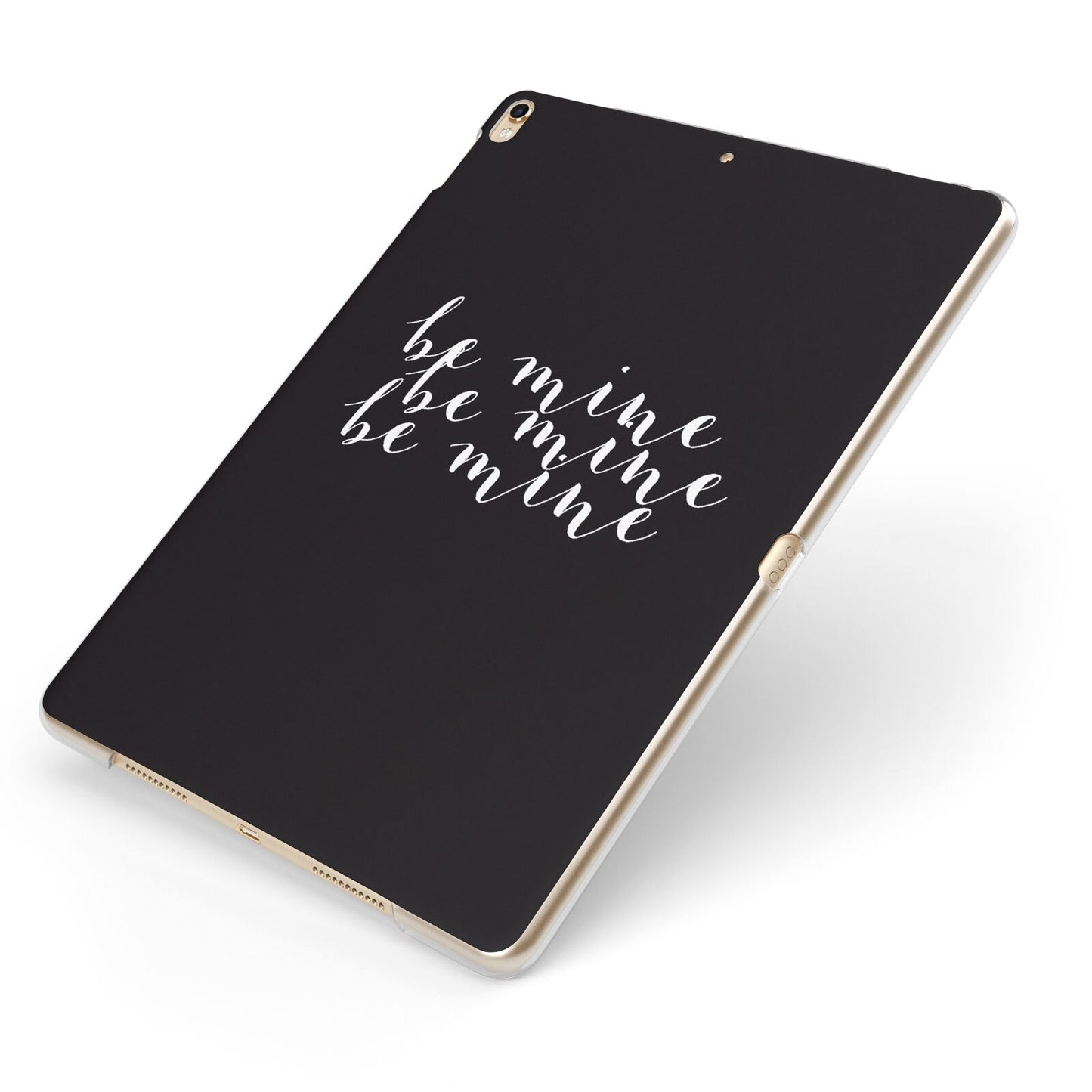 Valentines Be Mine Text Apple iPad Case on Gold iPad Side View