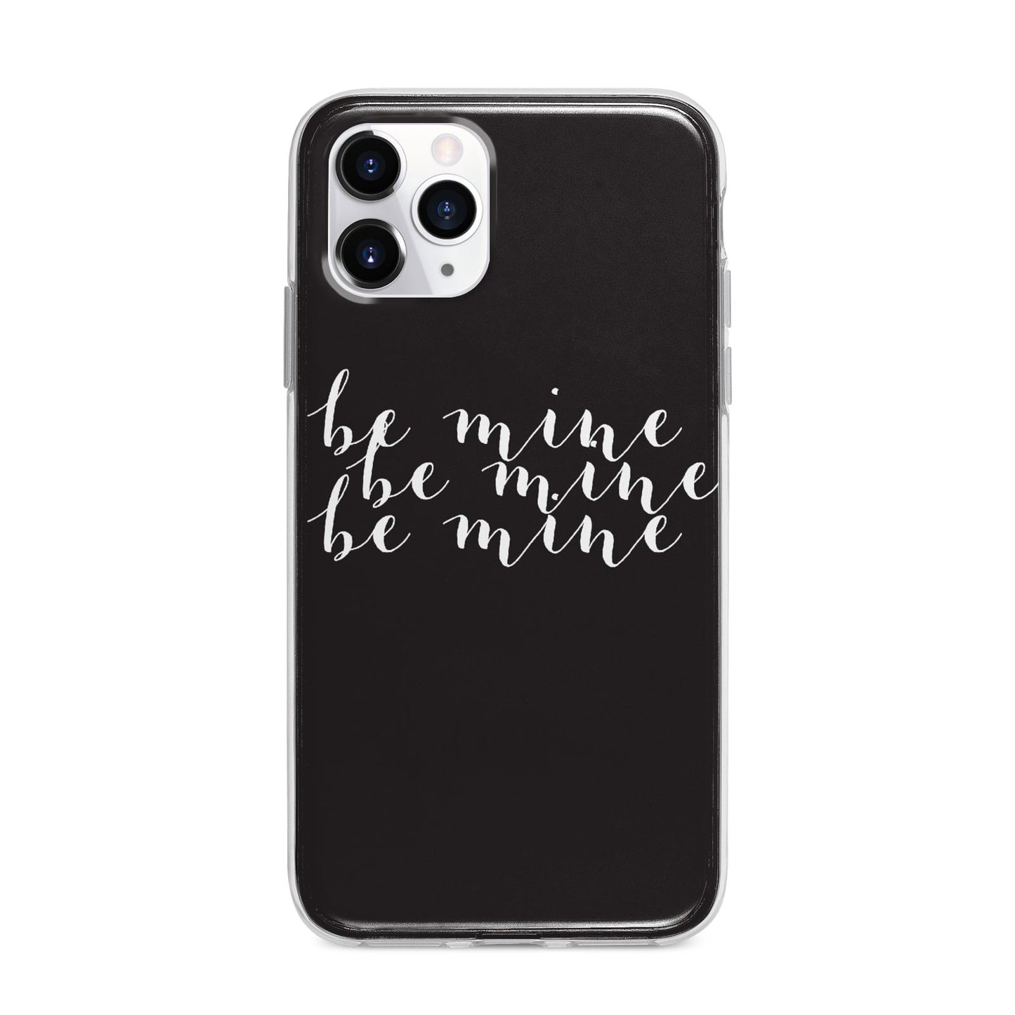 Valentines Be Mine Text Apple iPhone 11 Pro in Silver with Bumper Case