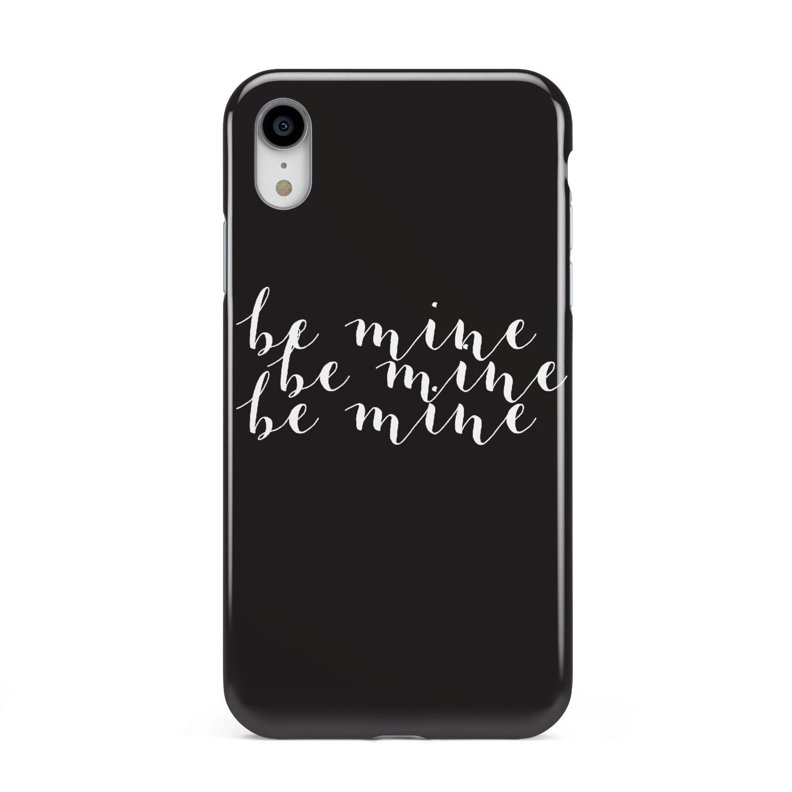 Valentines Be Mine Text Apple iPhone XR White 3D Tough Case