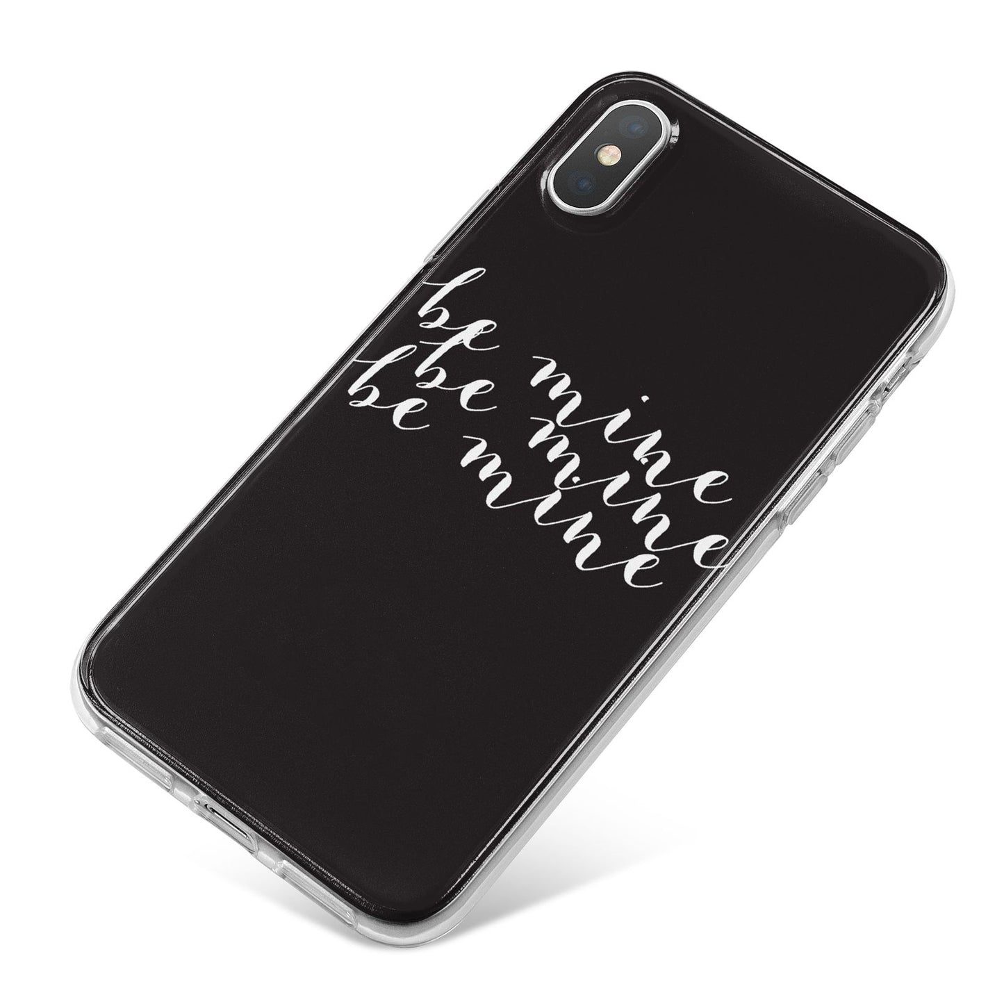 Valentines Be Mine Text iPhone X Bumper Case on Silver iPhone