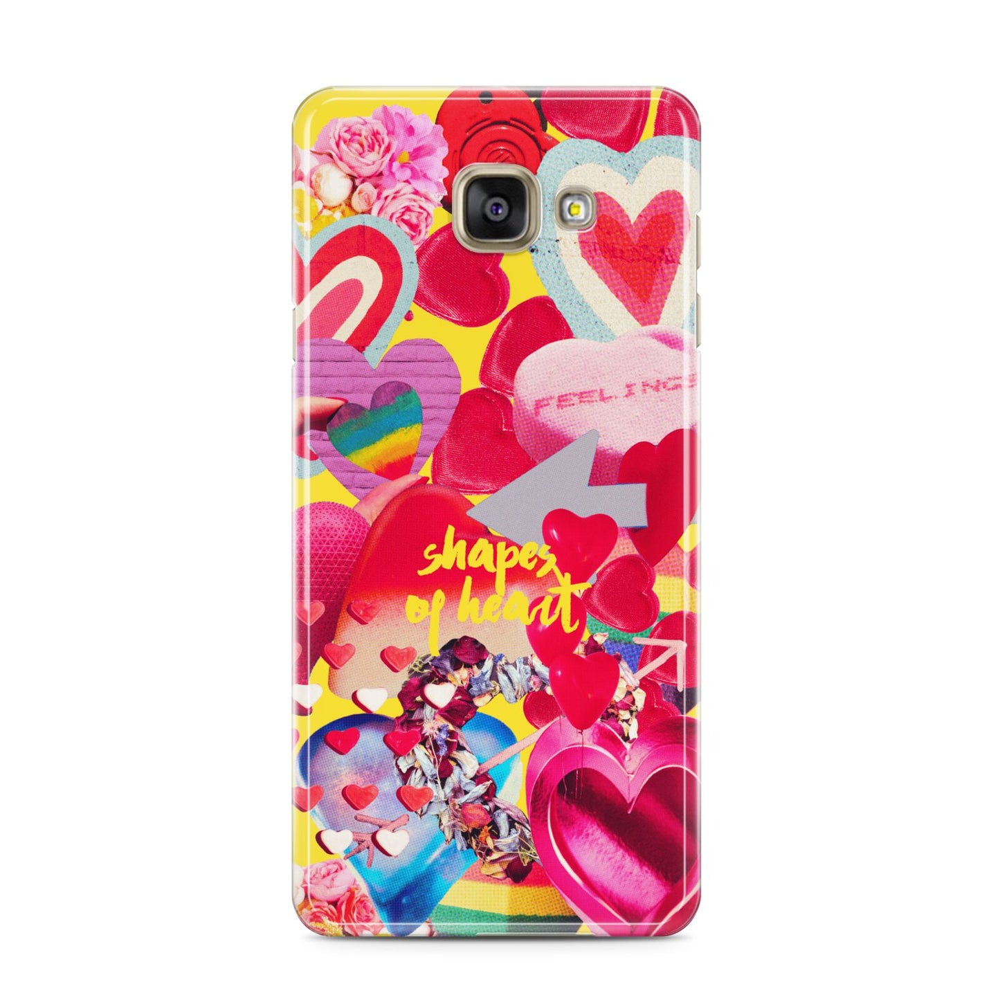 Valentines Cut Outs Samsung Galaxy A3 2016 Case on gold phone