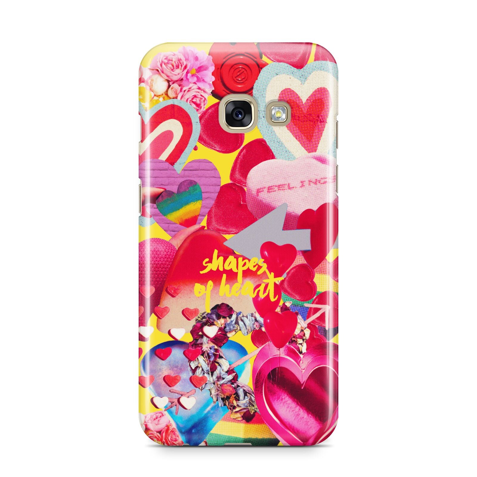 Valentines Cut Outs Samsung Galaxy A3 2017 Case on gold phone