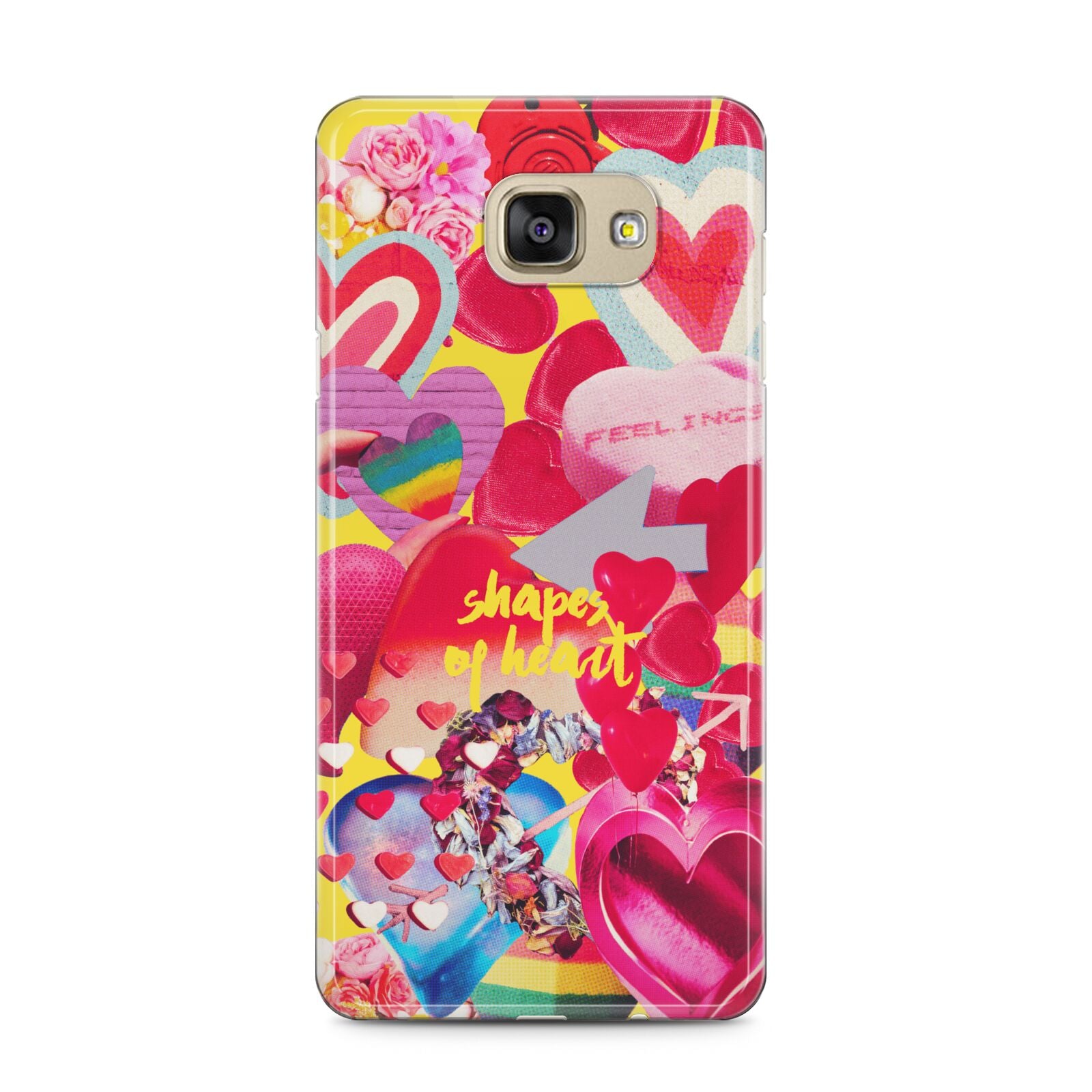 Valentines Cut Outs Samsung Galaxy A5 2016 Case on gold phone