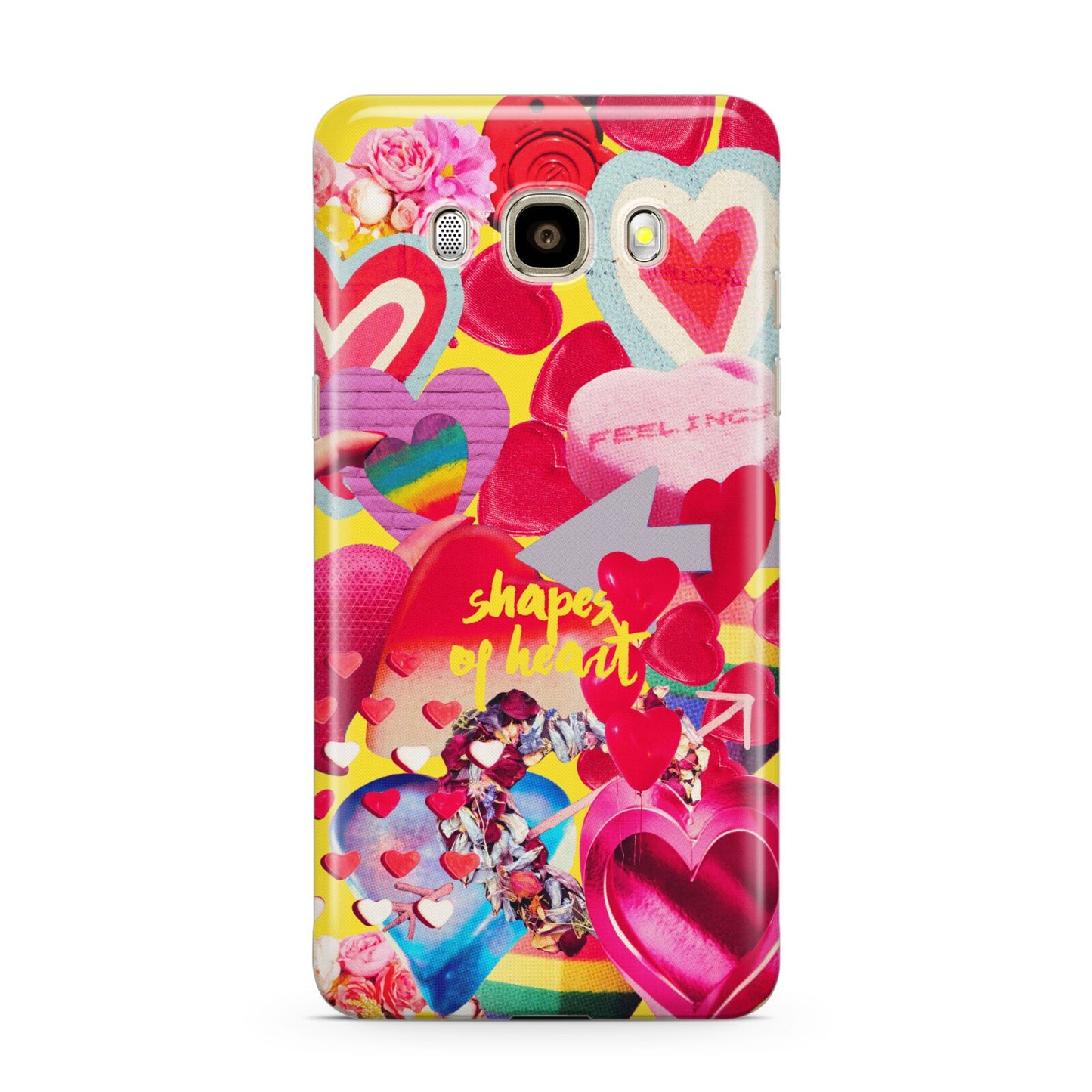 Valentines Cut Outs Samsung Galaxy J7 2016 Case on gold phone