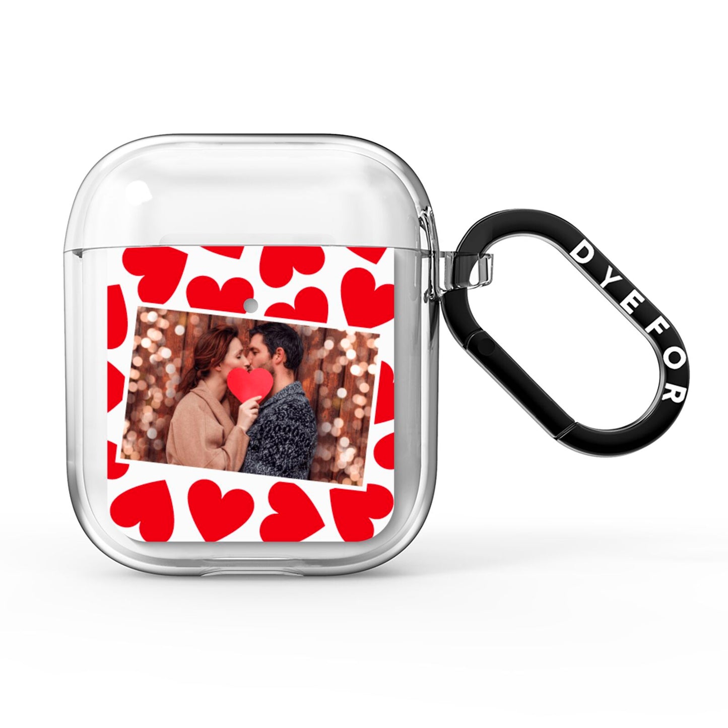 Valentines Day Heart Photo Personalised AirPods Clear Case