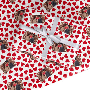 Valentinstag-Herz-Foto-personalisiertes Geschenkpapier
