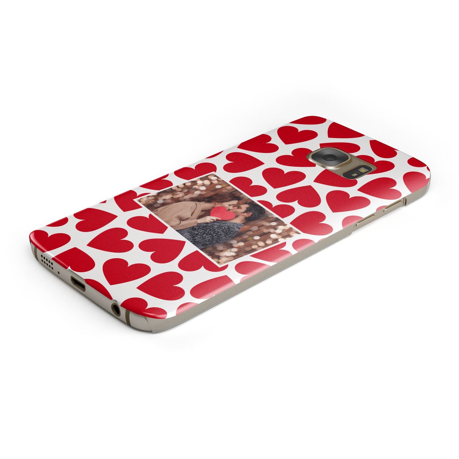 Valentines Day Heart Photo Personalised Protective Samsung Galaxy Case Angled Image