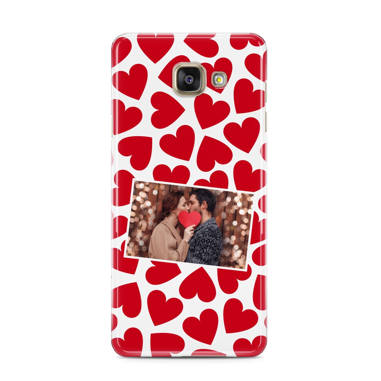 Valentines Day Heart Photo Personalised Samsung Galaxy A3 2016 Case on gold phone