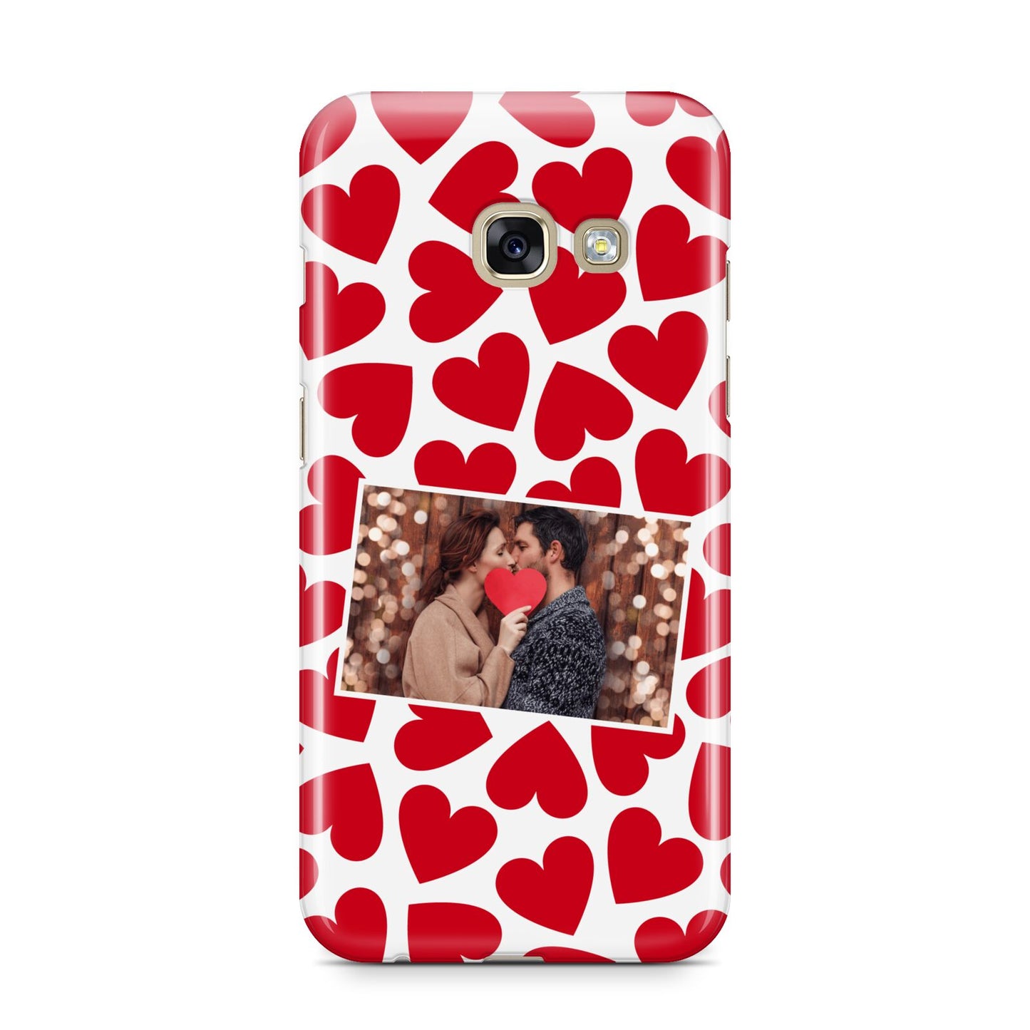 Valentines Day Heart Photo Personalised Samsung Galaxy A3 2017 Case on gold phone