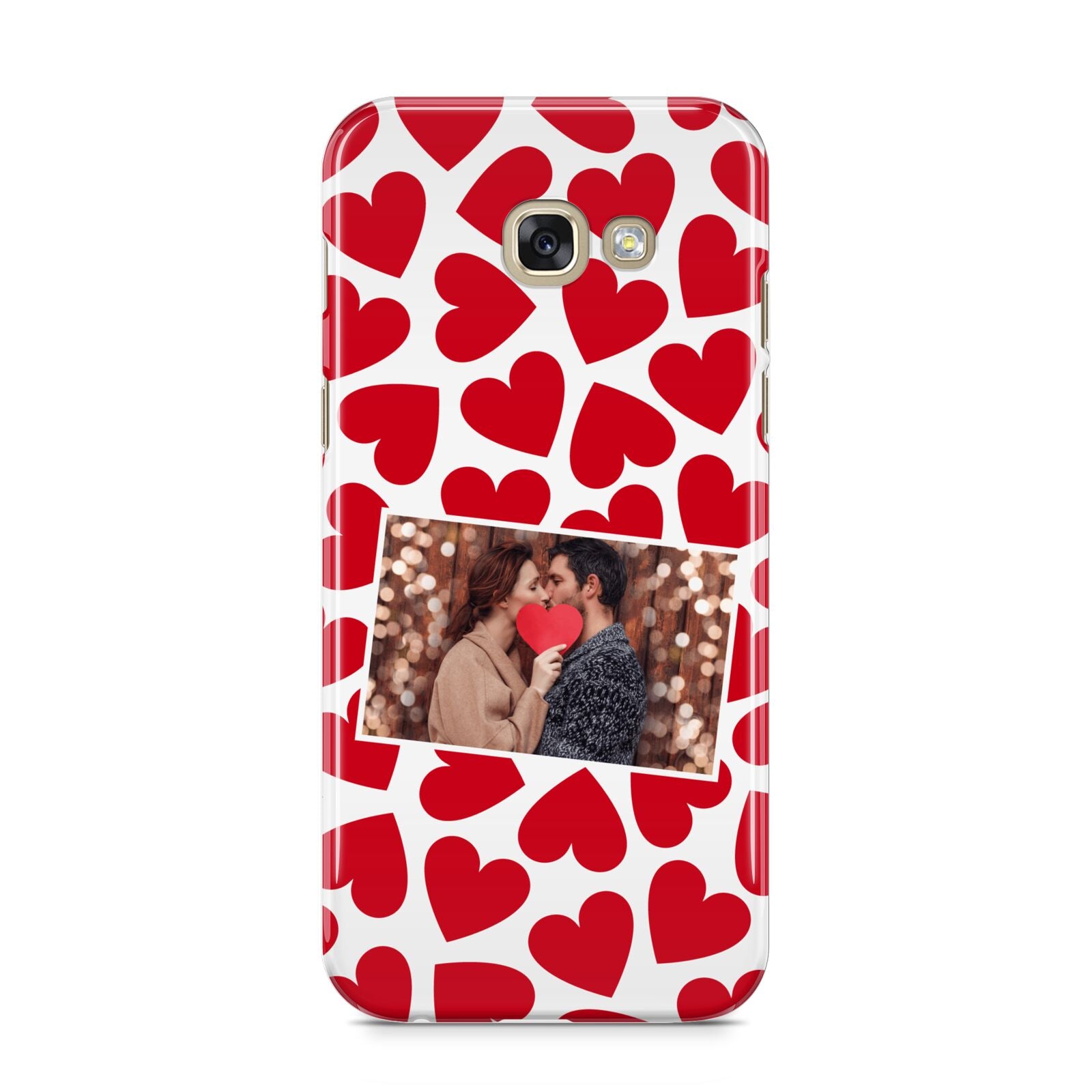 Valentines Day Heart Photo Personalised Samsung Galaxy A5 2017 Case on gold phone