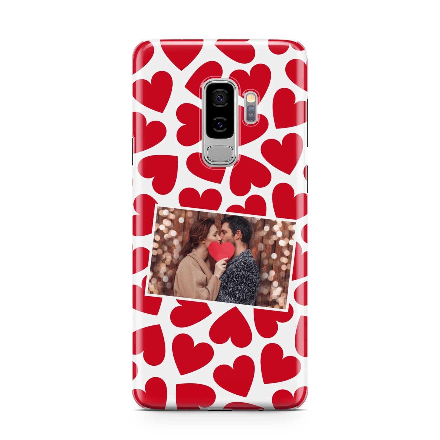 Valentines Day Heart Photo Personalised Samsung Galaxy S9 Plus Case on Silver phone