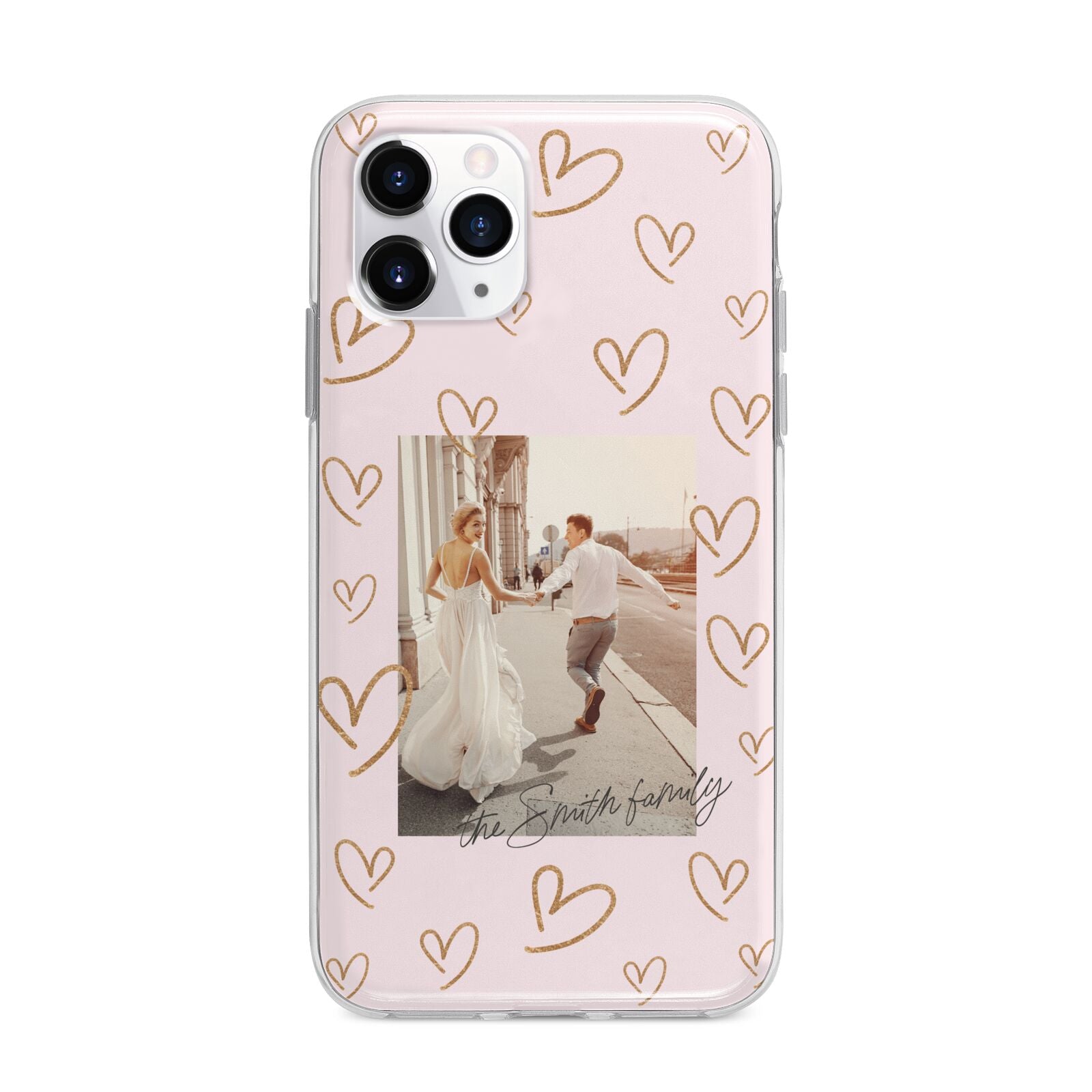 Valentines Day Newly Wed Photo Personalised Apple iPhone 11 Pro Max in Silver with Bumper Case