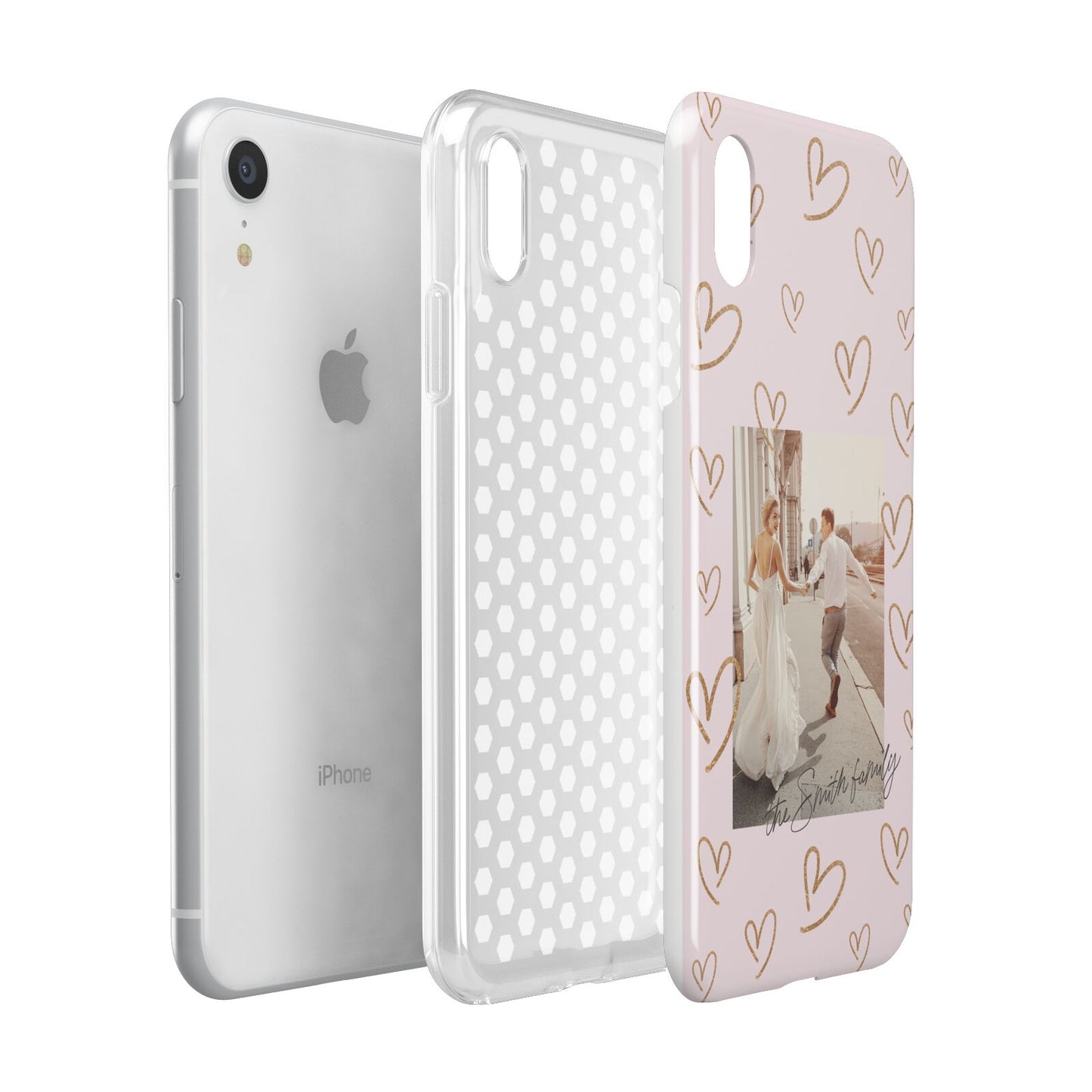 Valentines Day Newly Wed Photo Personalised Apple iPhone XR White 3D Tough Case Expanded view