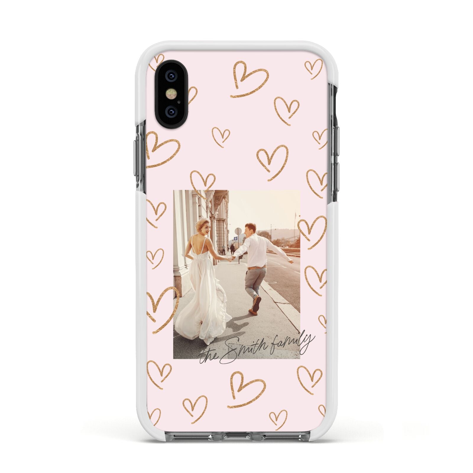 Valentines Day Newly Wed Photo Personalised Apple iPhone Xs Impact Case White Edge on Black Phone