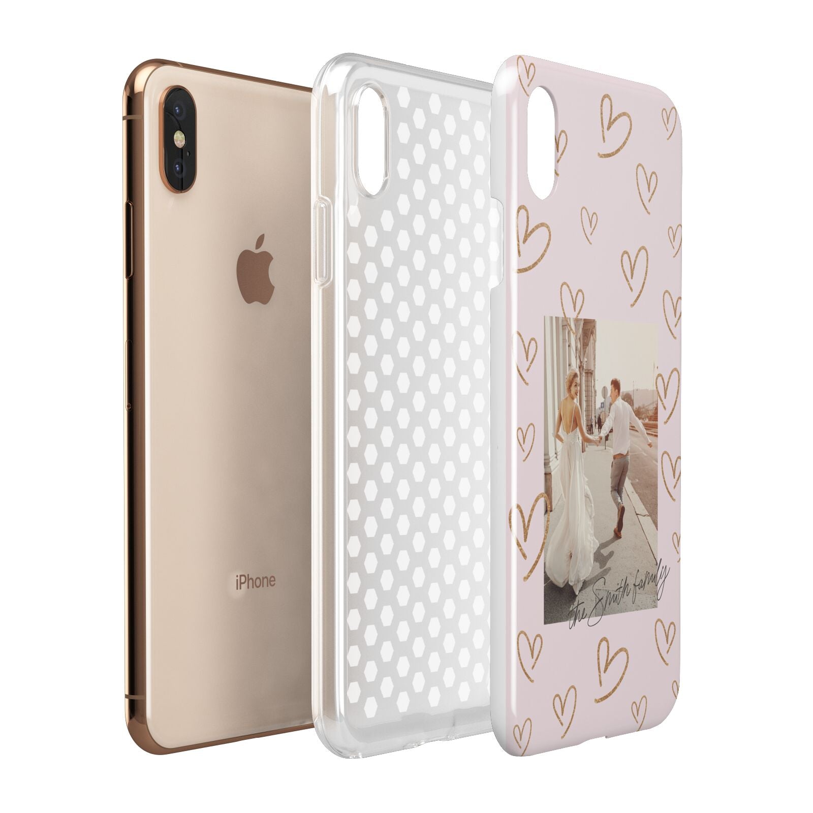 Valentines Day Newly Wed Photo Personalised Apple iPhone Xs Max 3D Tough Case Expanded View