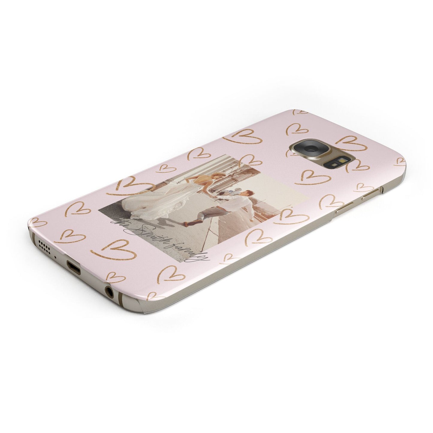 Valentines Day Newly Wed Photo Personalised Protective Samsung Galaxy Case Angled Image