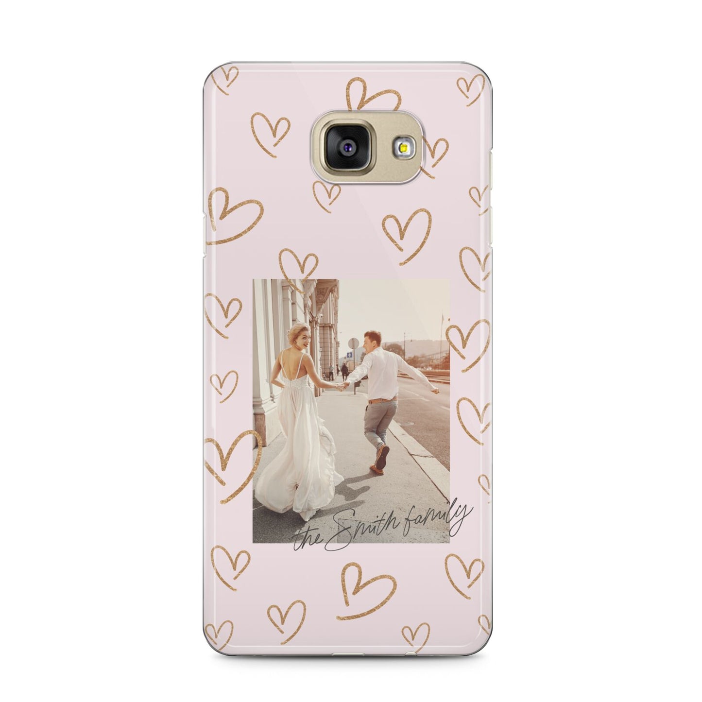 Valentines Day Newly Wed Photo Personalised Samsung Galaxy A5 2016 Case on gold phone