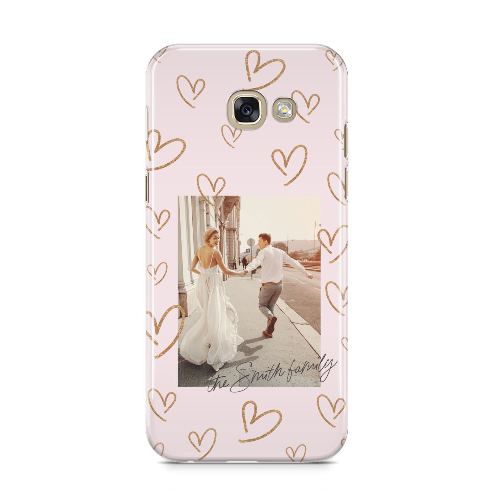 Valentines Day Newly Wed Photo Personalised Samsung Galaxy A5 2017 Case on gold phone