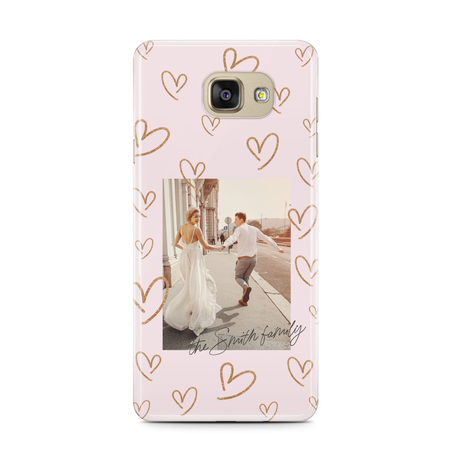 Valentines Day Newly Wed Photo Personalised Samsung Galaxy A7 2016 Case on gold phone