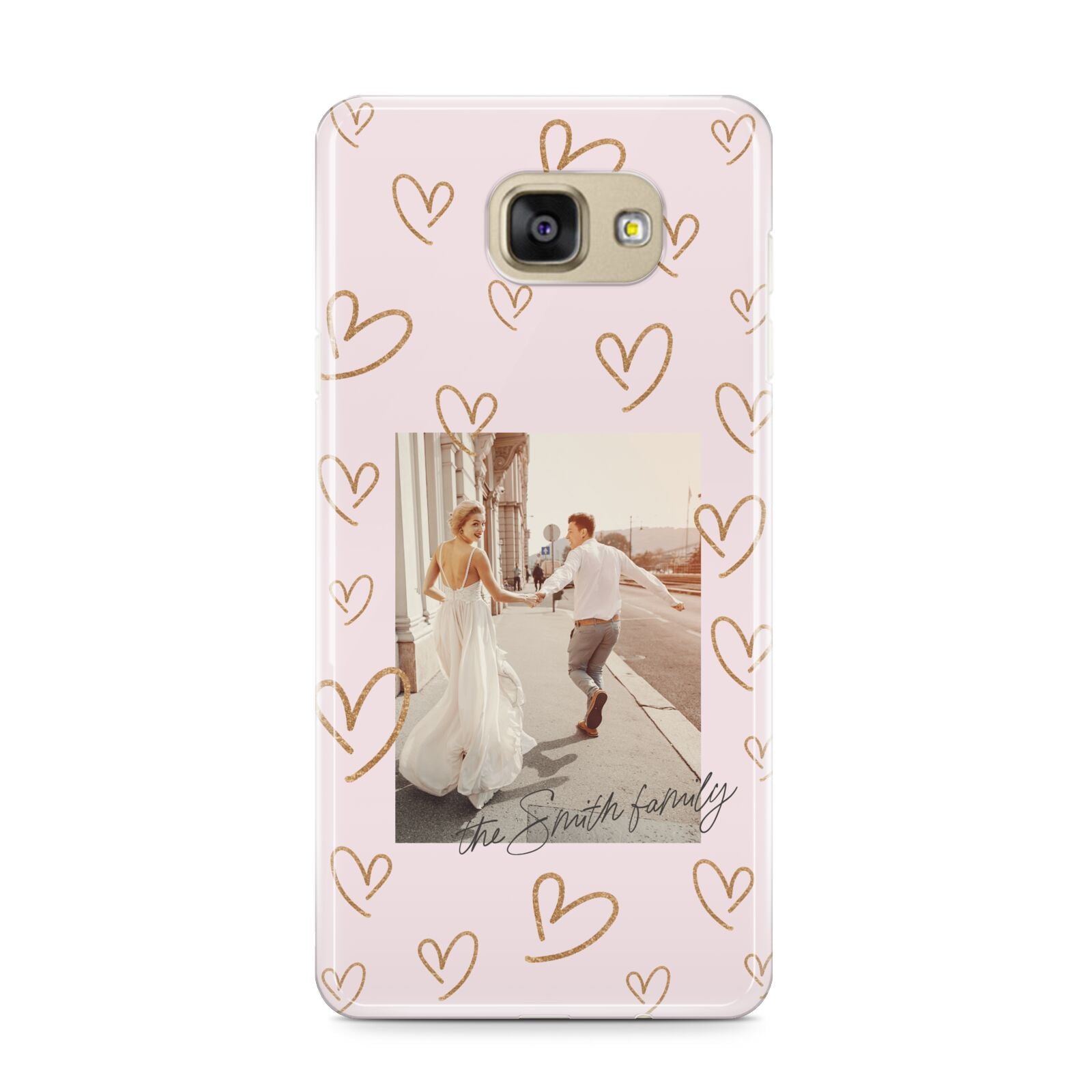 Valentines Day Newly Wed Photo Personalised Samsung Galaxy A9 2016 Case on gold phone