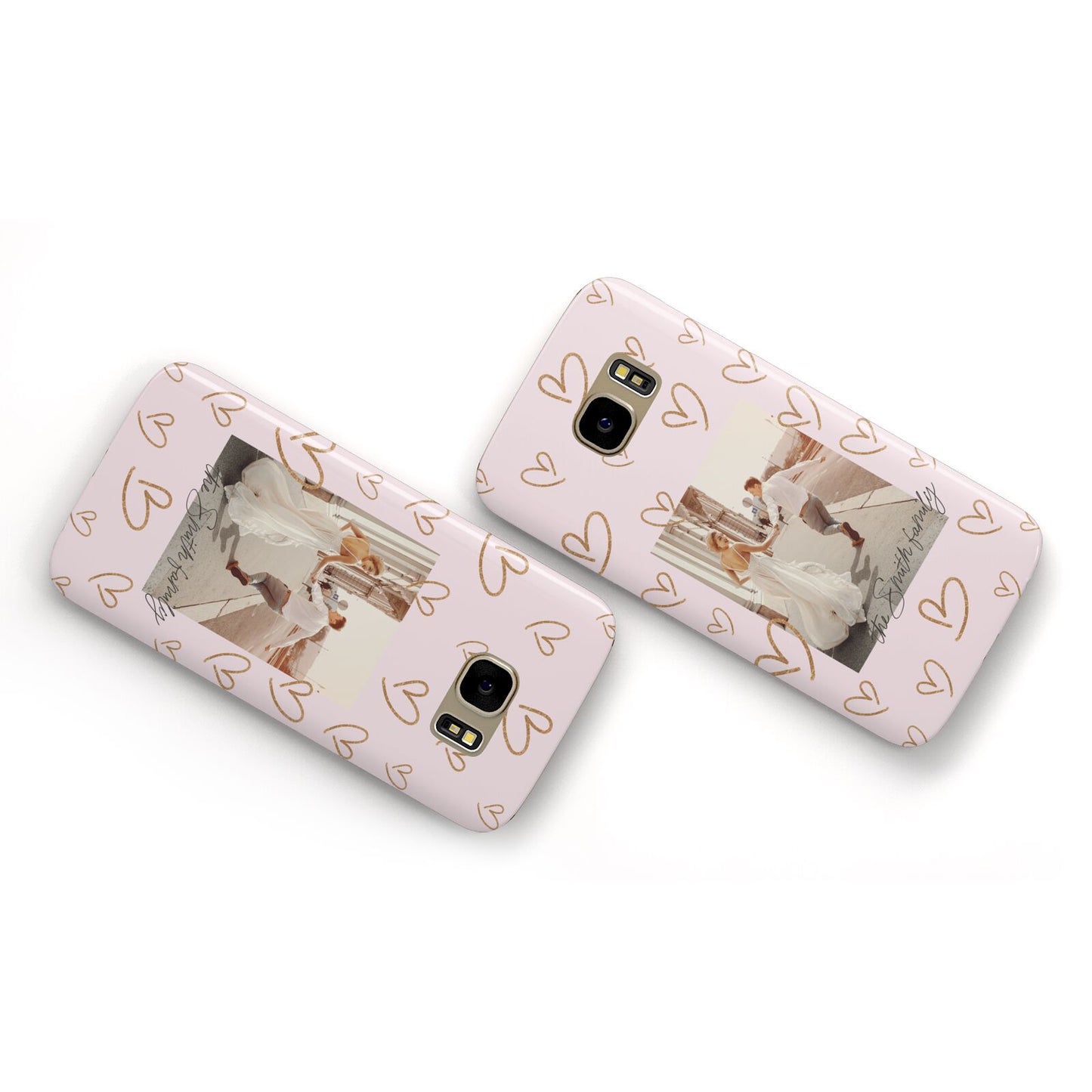 Valentines Day Newly Wed Photo Personalised Samsung Galaxy Case Flat Overview