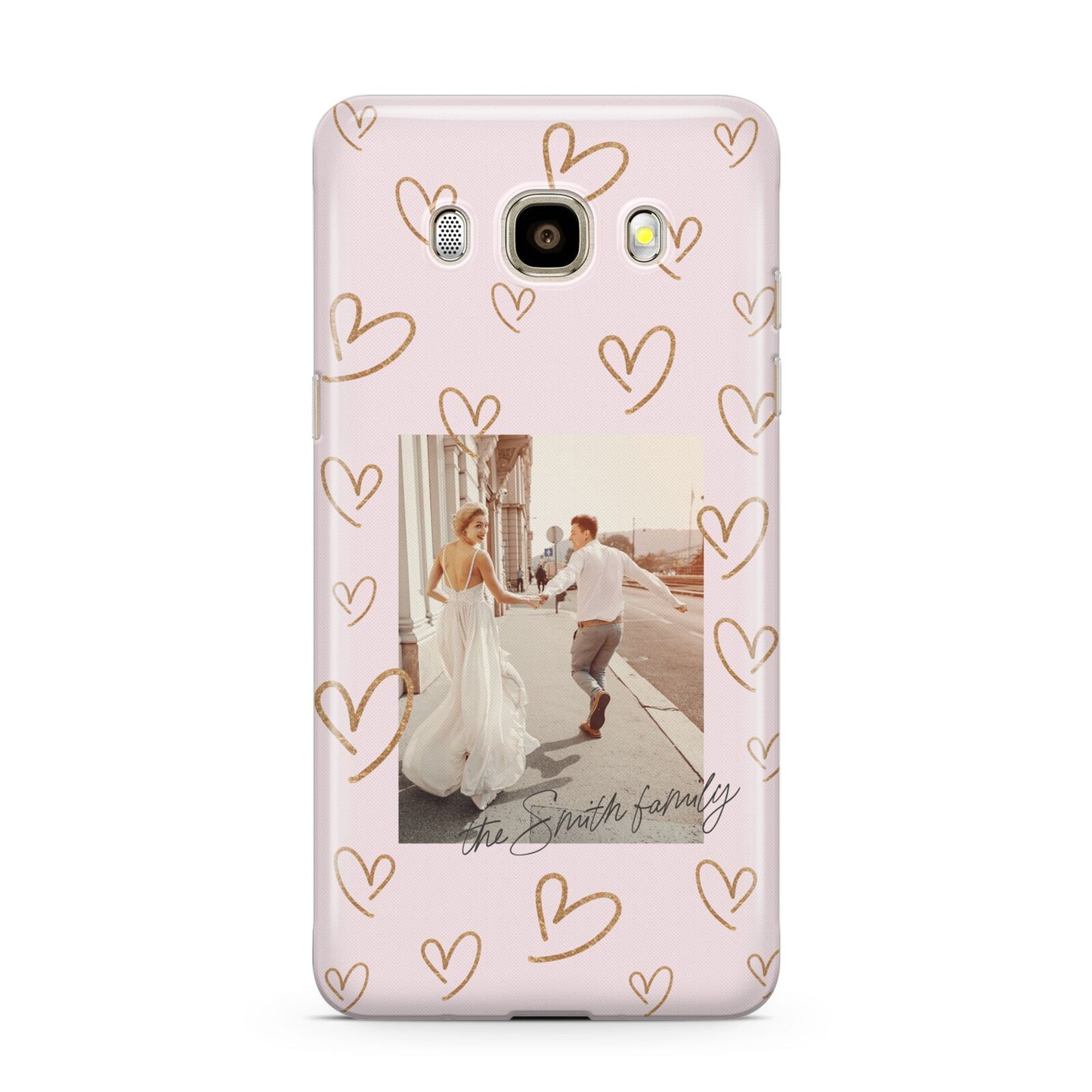 Valentines Day Newly Wed Photo Personalised Samsung Galaxy J7 2016 Case on gold phone