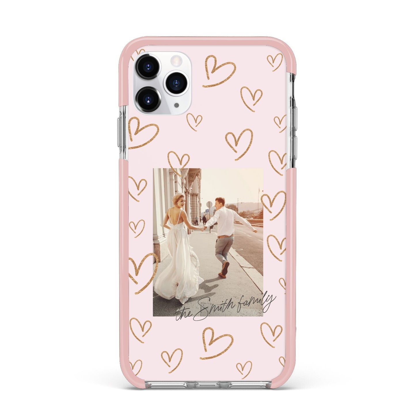 Valentines Day Newly Wed Photo Personalised iPhone 11 Pro Max Impact Pink Edge Case