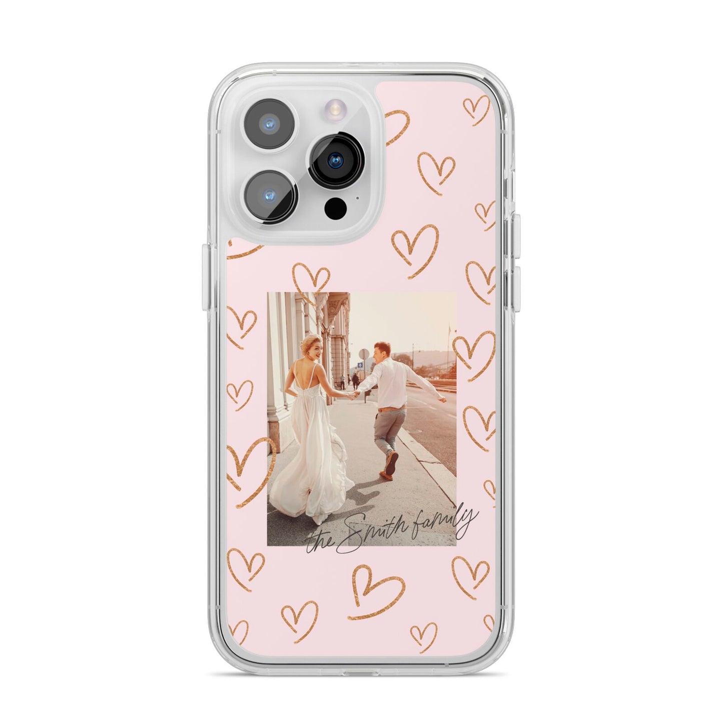 Valentines Day Newly Wed Photo Personalised iPhone 14 Pro Max Clear Tough Case Silver