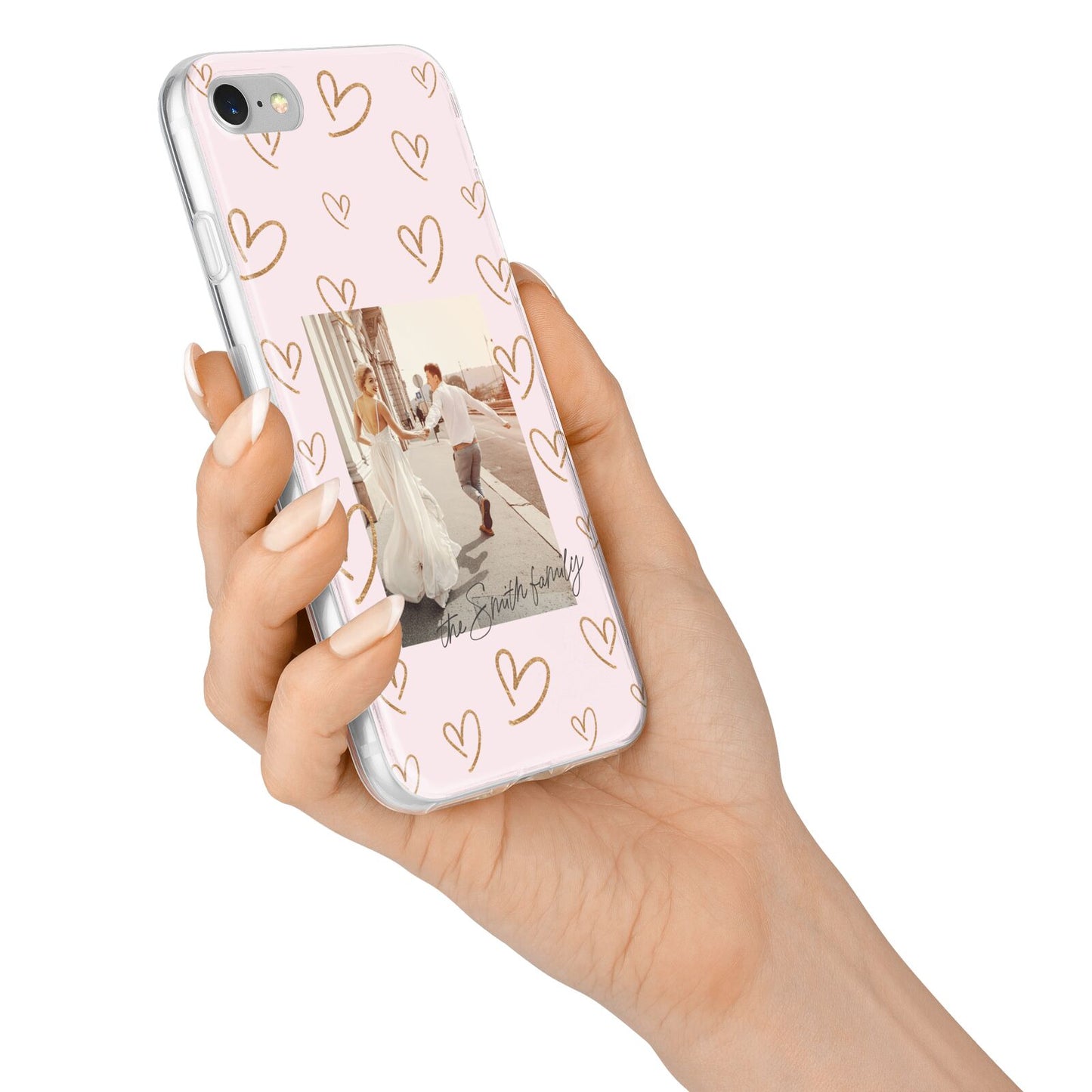 Valentines Day Newly Wed Photo Personalised iPhone 7 Bumper Case on Silver iPhone Alternative Image