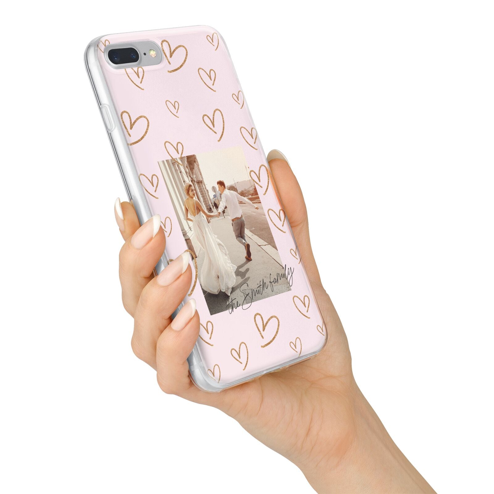 Valentines Day Newly Wed Photo Personalised iPhone 7 Plus Bumper Case on Silver iPhone Alternative Image