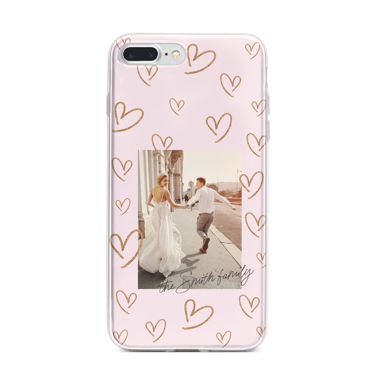 Valentines Day Newly Wed Photo Personalised iPhone 7 Plus Bumper Case on Silver iPhone