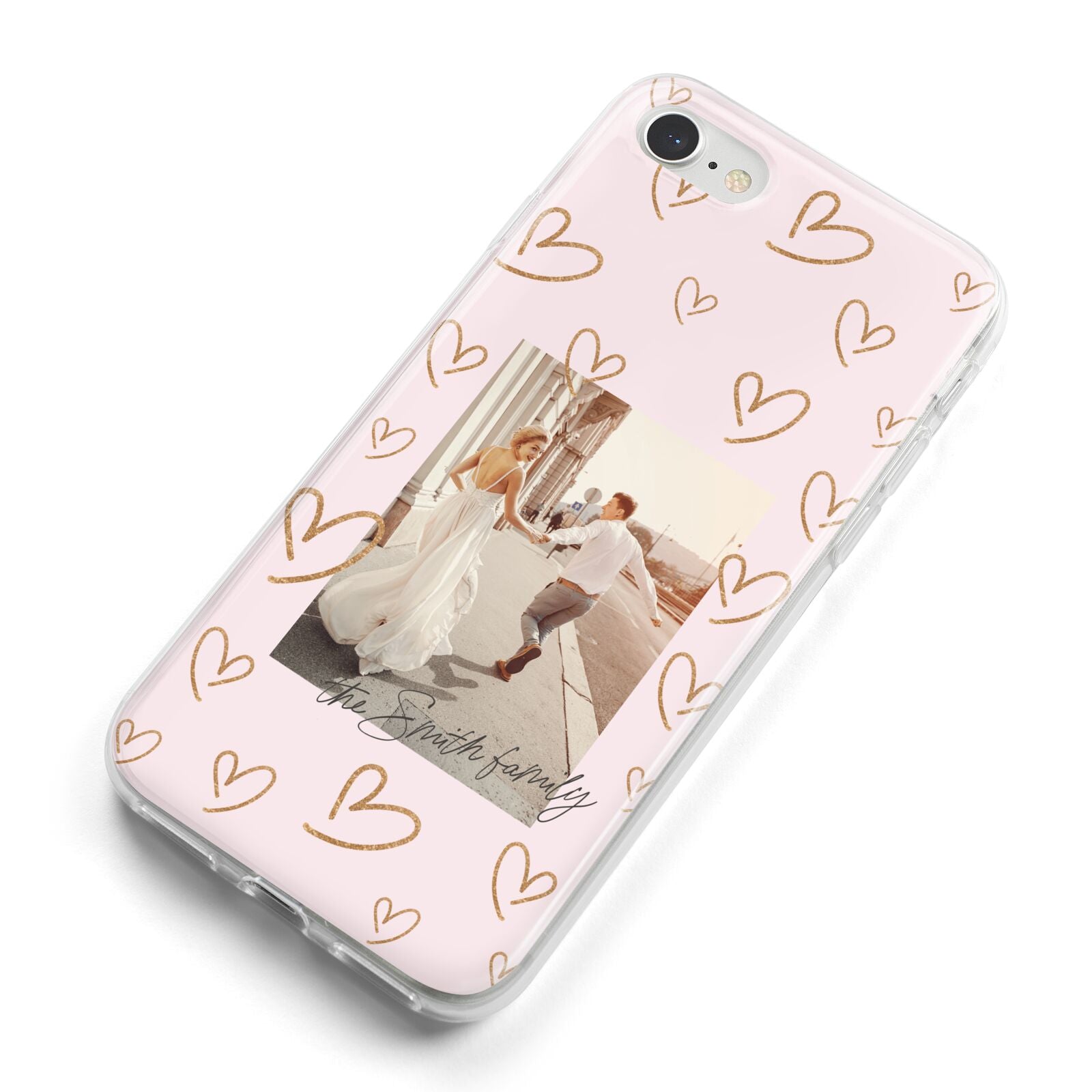 Valentines Day Newly Wed Photo Personalised iPhone 8 Bumper Case on Silver iPhone Alternative Image