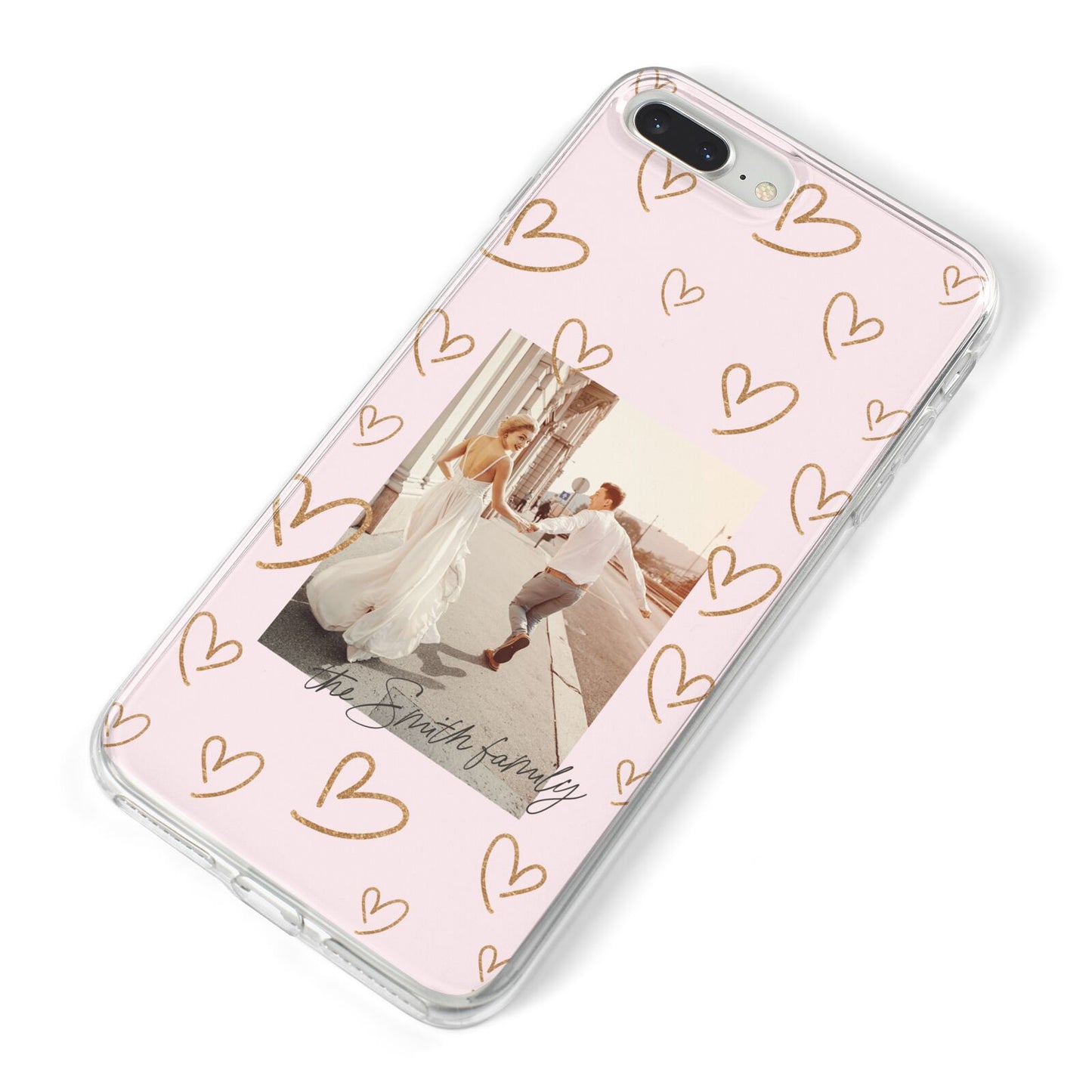 Valentines Day Newly Wed Photo Personalised iPhone 8 Plus Bumper Case on Silver iPhone Alternative Image