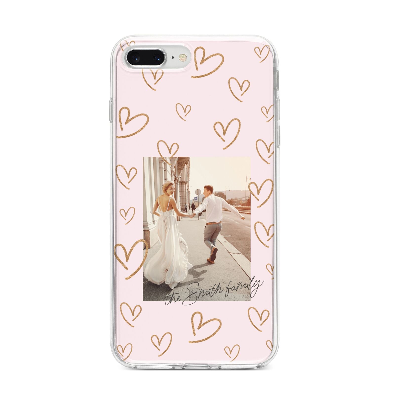 Valentines Day Newly Wed Photo Personalised iPhone 8 Plus Bumper Case on Silver iPhone