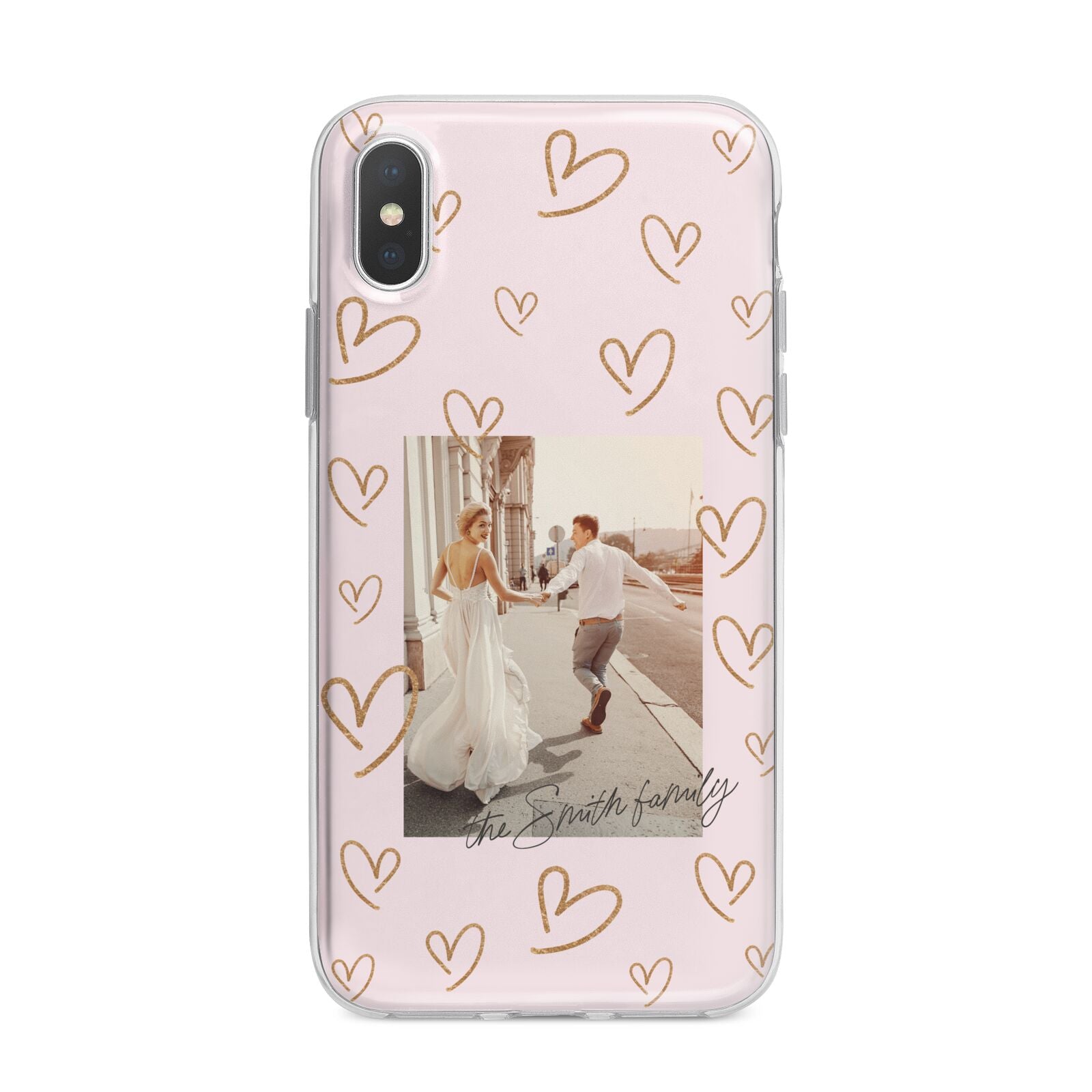 Valentines Day Newly Wed Photo Personalised iPhone X Bumper Case on Silver iPhone Alternative Image 1