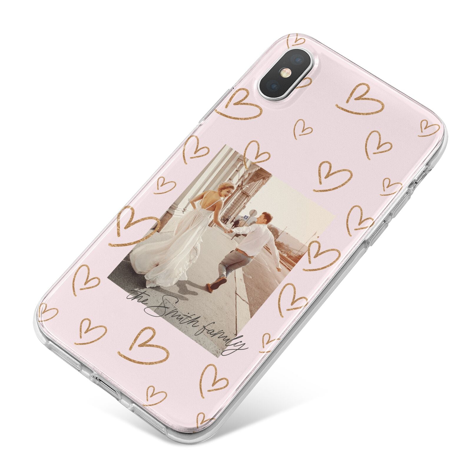 Valentines Day Newly Wed Photo Personalised iPhone X Bumper Case on Silver iPhone