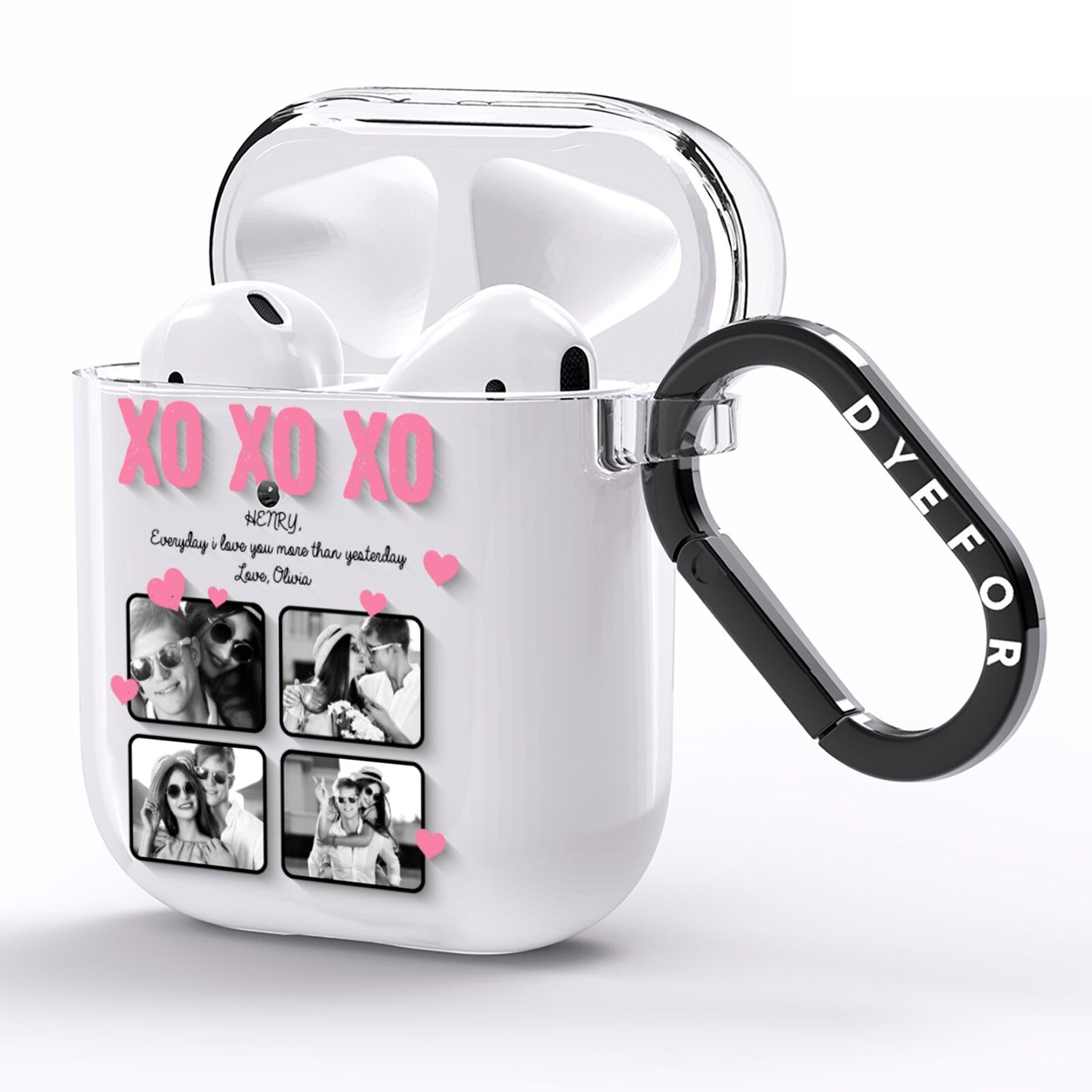 Valentines Day Photo Collage AirPods Clear Case Side Image